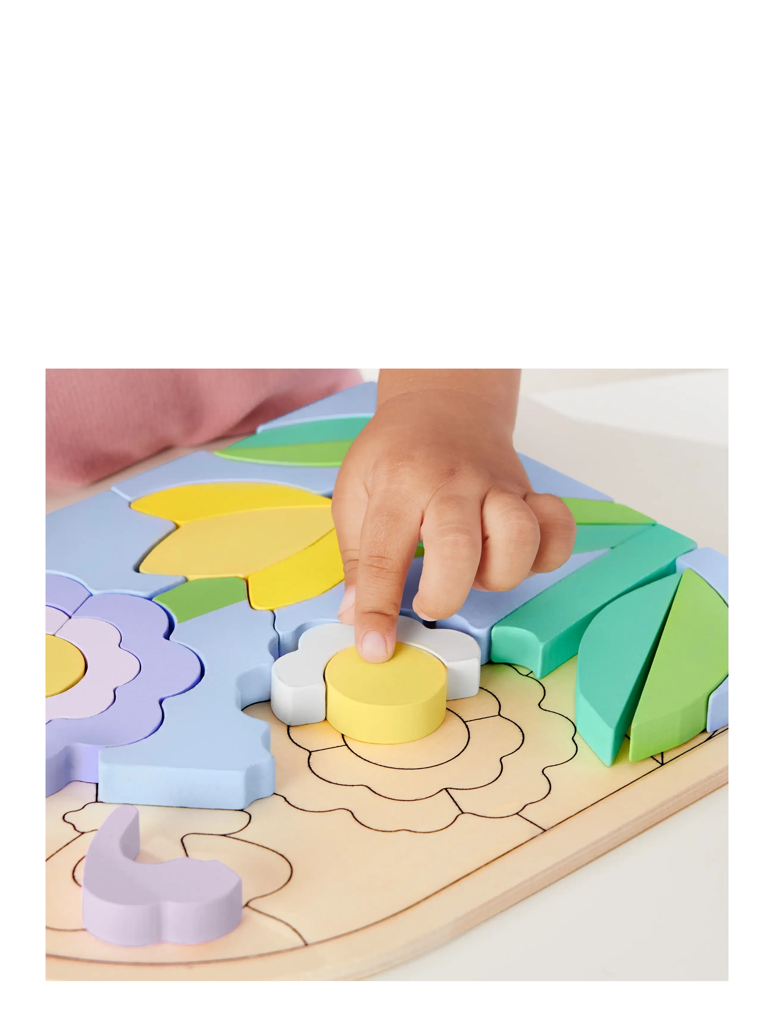 Fisher-Price - Wooden Flower Puzzle Blocks for Preschool Kids, 38 Wood Pieces - houten puzzels - multicolor - 5