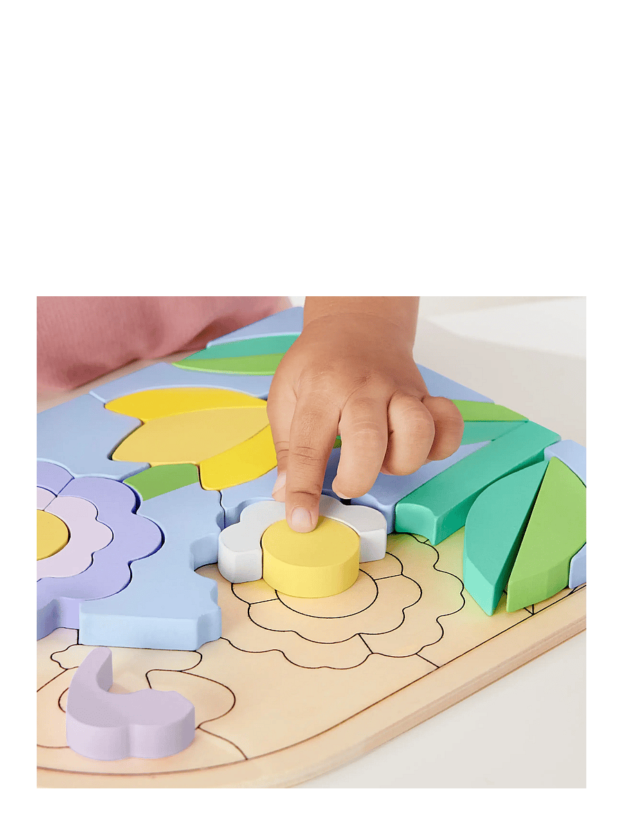 Fisher-Price - Wooden Flower Puzzle Blocks for Preschool Kids, 38 Wood Pieces - puidust pusled - multicolor - 5