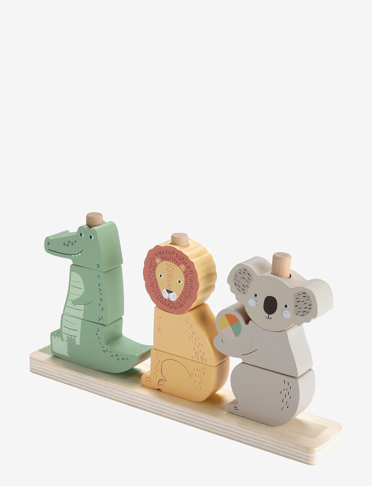 Fisher-Price - Wooden Stack & Sort Animals Baby & Toddler Toy, 10 Wood Pieces - stapelbare blokk - multicolor - 5