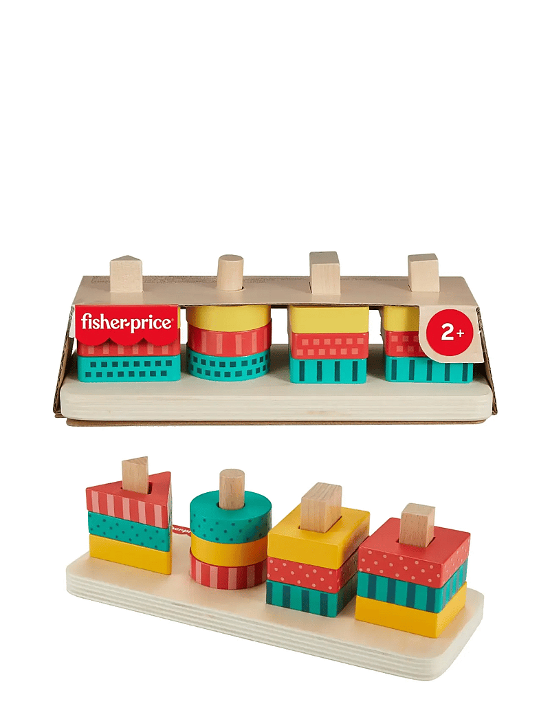 Fisher-Price - Wooden Shape Stacker Toddler Sorting Toy, 13 Wood Pieces - die niedrigsten preise - multicolor - 0