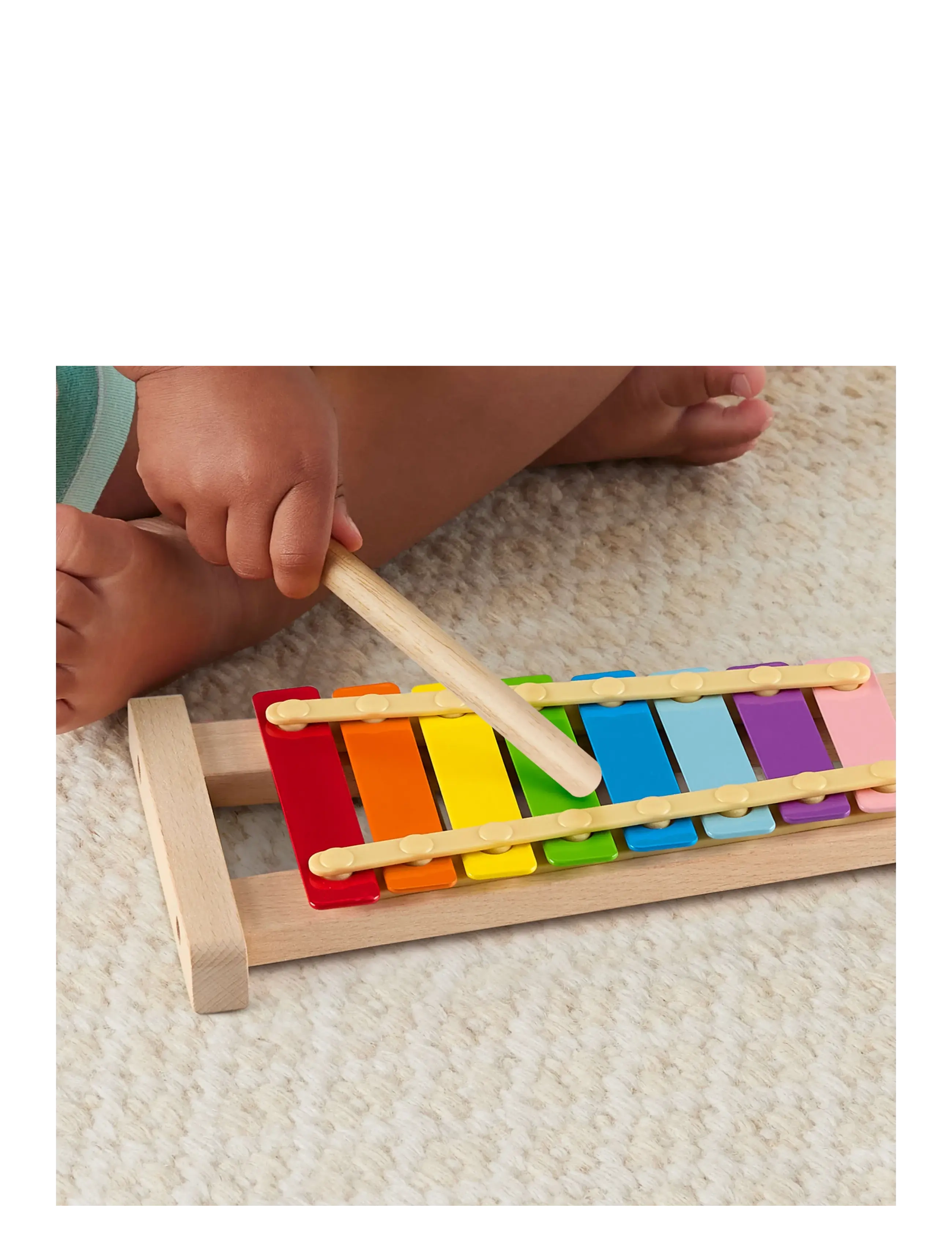 Fisher-Price - Wooden Xylophone, Musical Instrument Toy for Toddlers, 2 Wood Pieces - laveste priser - multicolor - 3