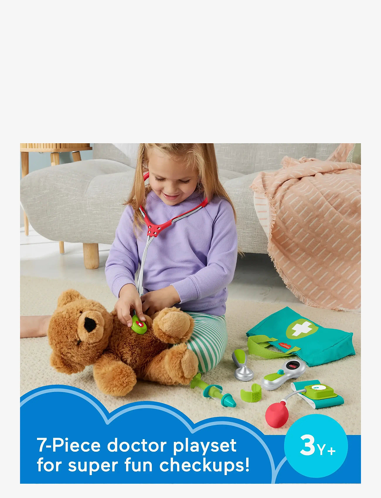 Fisher-Price - Medical Kit 7-Piece Doctor Toys Preschool Pretend Play Set for Ages 3+ years - kinder-arztkoffer - multicolor - 5