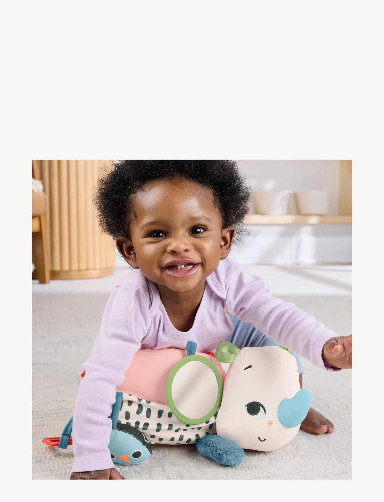 Fisher-Price - Planet Friends Tummy Time Roaming Rhino Plush Sensory Toy for Newborn Babies - presentidéer - multi color - 4