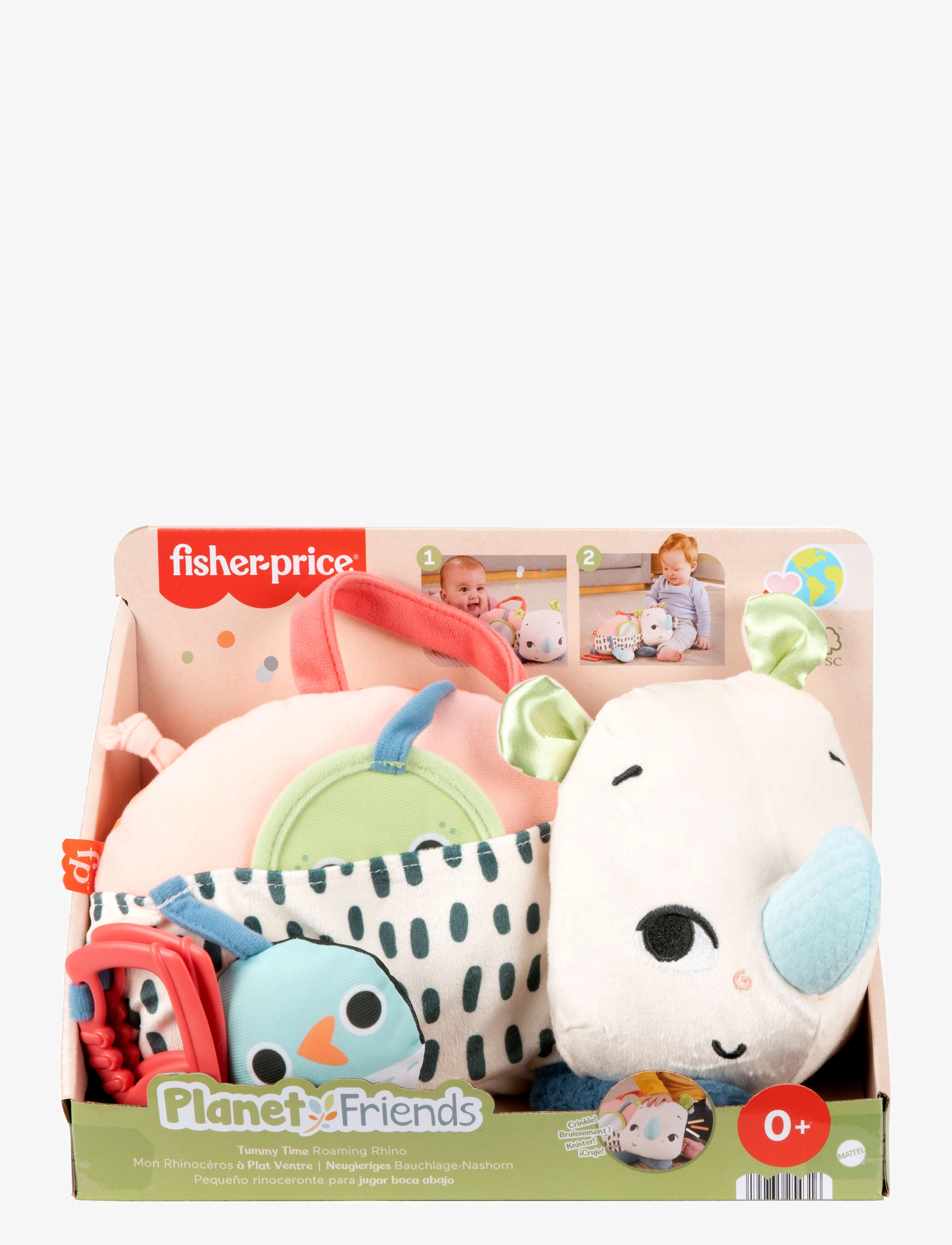 Fisher-Price - Planet Friends Tummy Time Roaming Rhino Plush Sensory Toy for Newborn Babies - die niedrigsten preise - multi color - 5