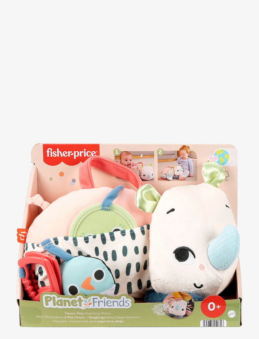 Fisher-Price - Planet Friends Tummy Time Roaming Rhino Plush Sensory Toy for Newborn Babies - madalaimad hinnad - multi color - 5