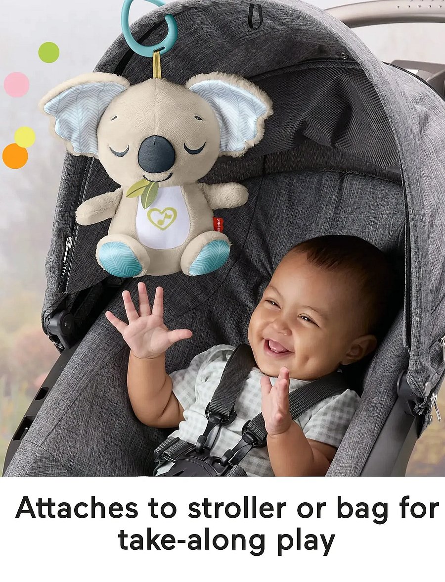 Fisher-Price - On-the-Go Koala Soother Toy, Plush Portable Sound Machine for Newborns - jouet musical en peluche - multi color - 0