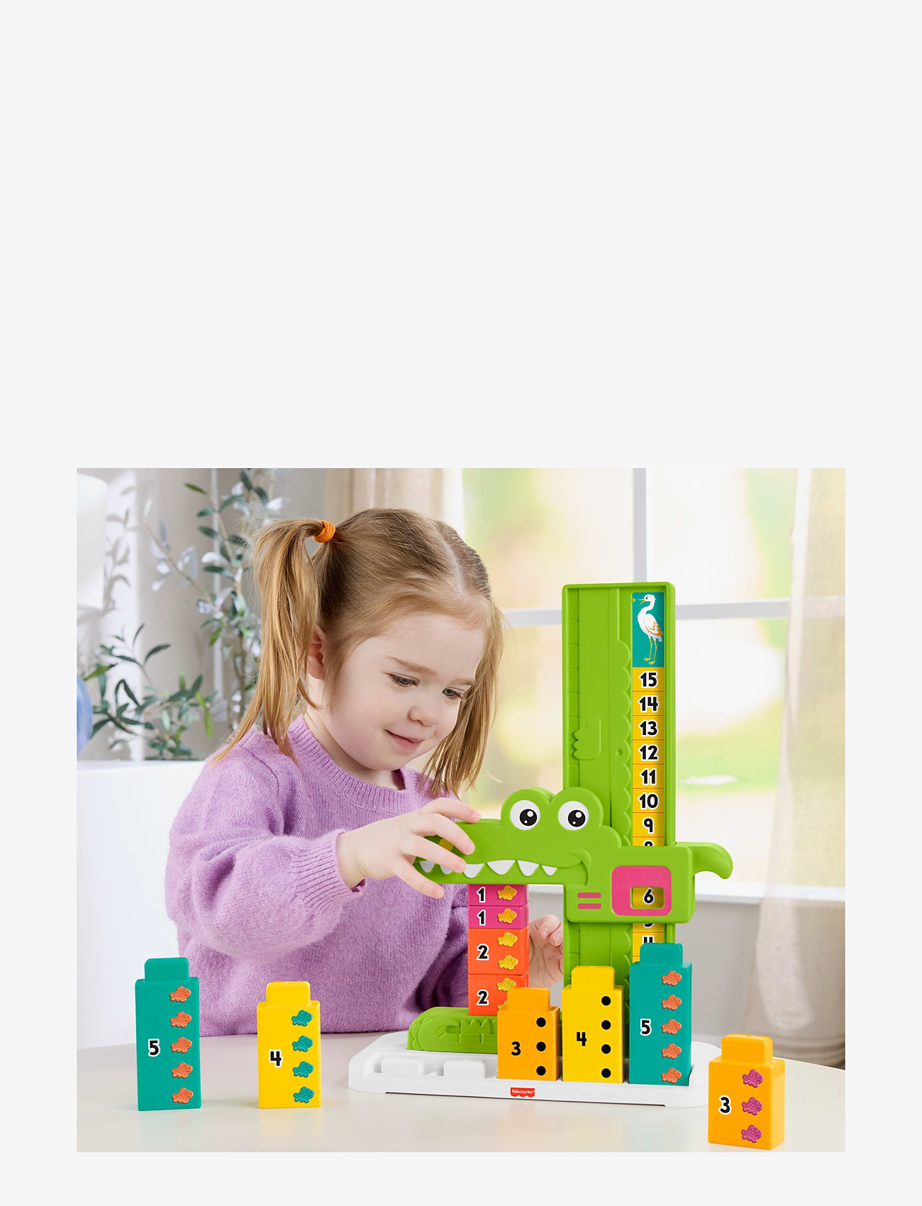 Fisher-Price - Adding Alligator Educational Toy with 10 Stacking Blocks for Preschool Kids - pädagogische spiele - multi color - 2