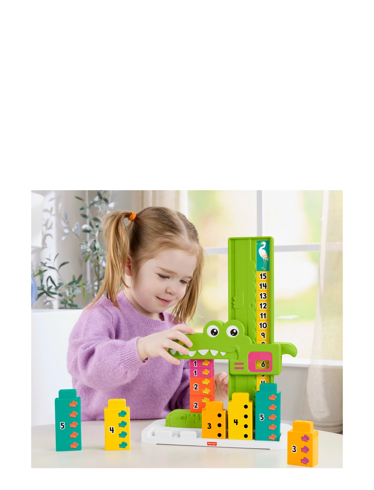Fisher-Price - Adding Alligator Educational Toy with 10 Stacking Blocks for Preschool Kids - pädagogische spiele - multi color - 2