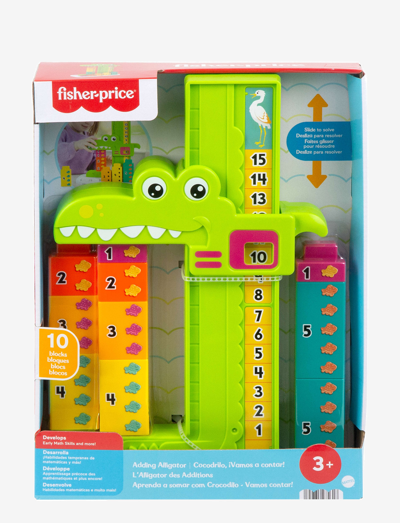 Fisher-Price - Adding Alligator Educational Toy with 10 Stacking Blocks for Preschool Kids - pädagogische spiele - multi color - 5
