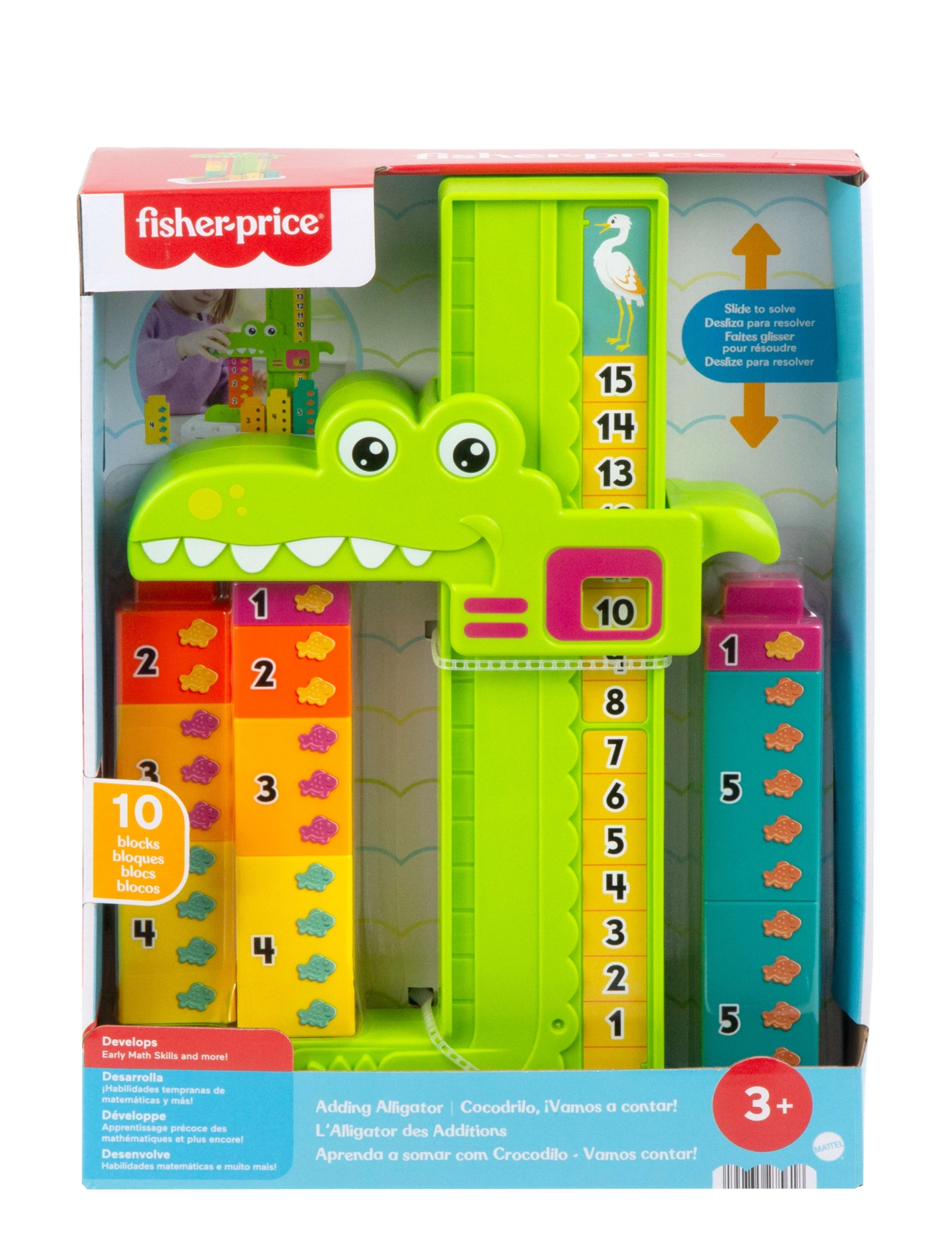 Fisher-Price - Adding Alligator Educational Toy with 10 Stacking Blocks for Preschool Kids - pädagogische spiele - multi color - 5