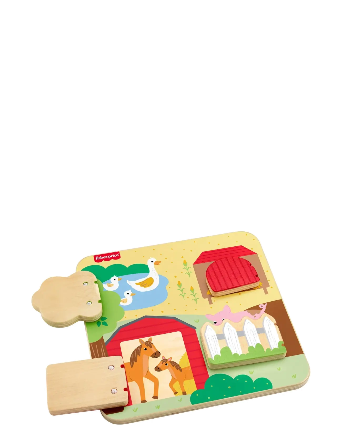 FISHER-Preis Wooden Farm Animal Board Busy Activity Toy For Baby & Toddler, 1 Wood Piece Patterned - One Size - Kinder