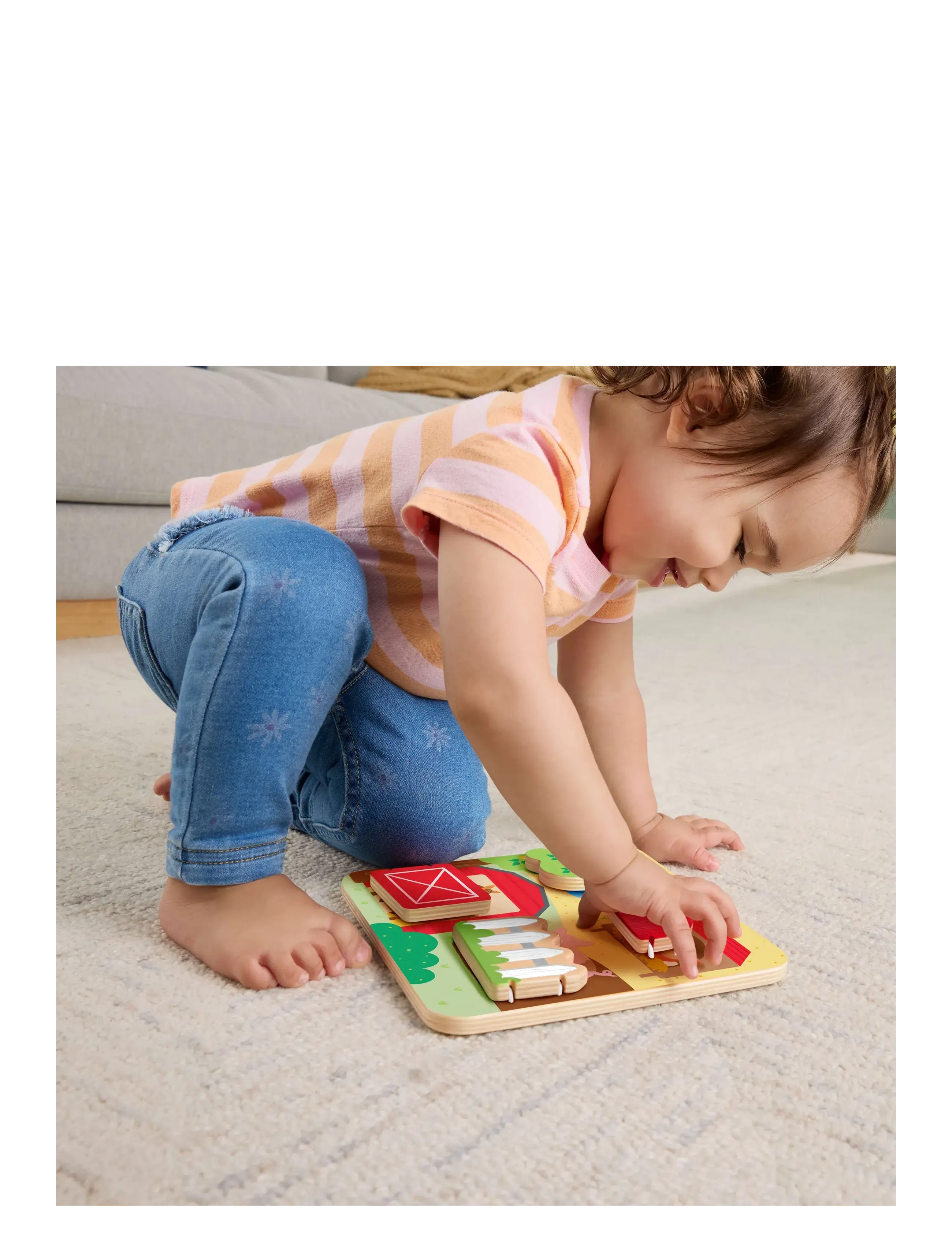 Fisher-Price - Wooden Farm Animal Board Busy Activity Toy for Baby & Toddler, 1 Wood Piece - animaux - multi color - 3