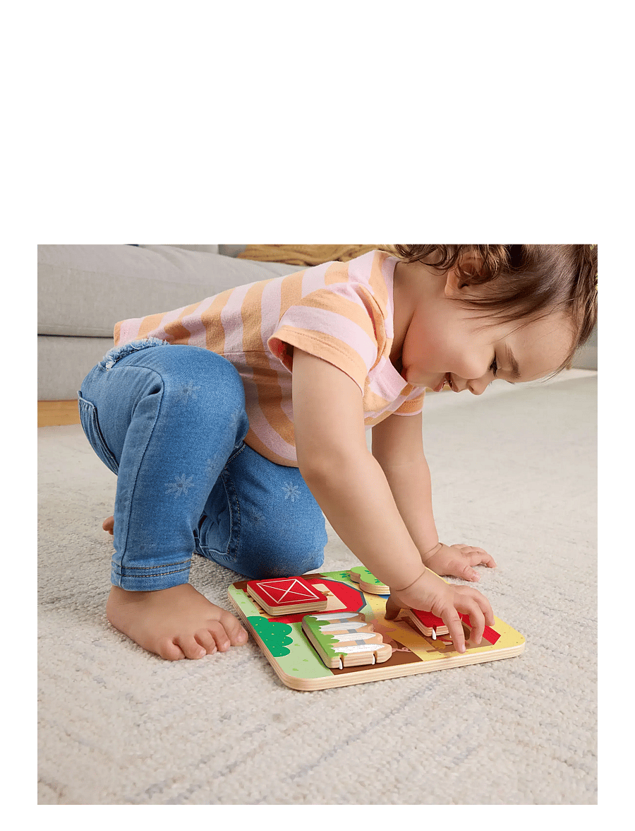 Fisher-Price - Wooden Farm Animal Board Busy Activity Toy for Baby & Toddler, 1 Wood Piece - tiere - multi color - 3