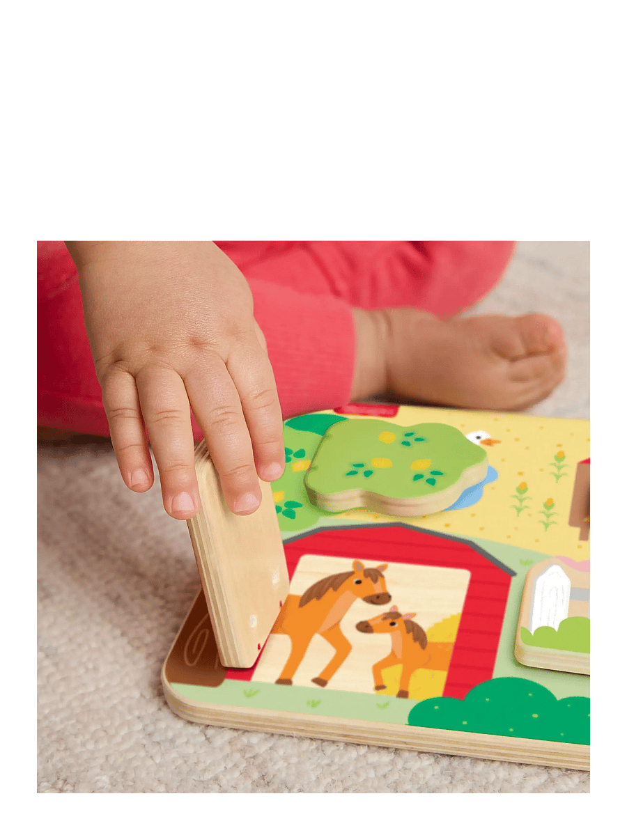 Fisher-Price - Wooden Farm Animal Board Busy Activity Toy for Baby & Toddler, 1 Wood Piece - tiere - multi color - 4