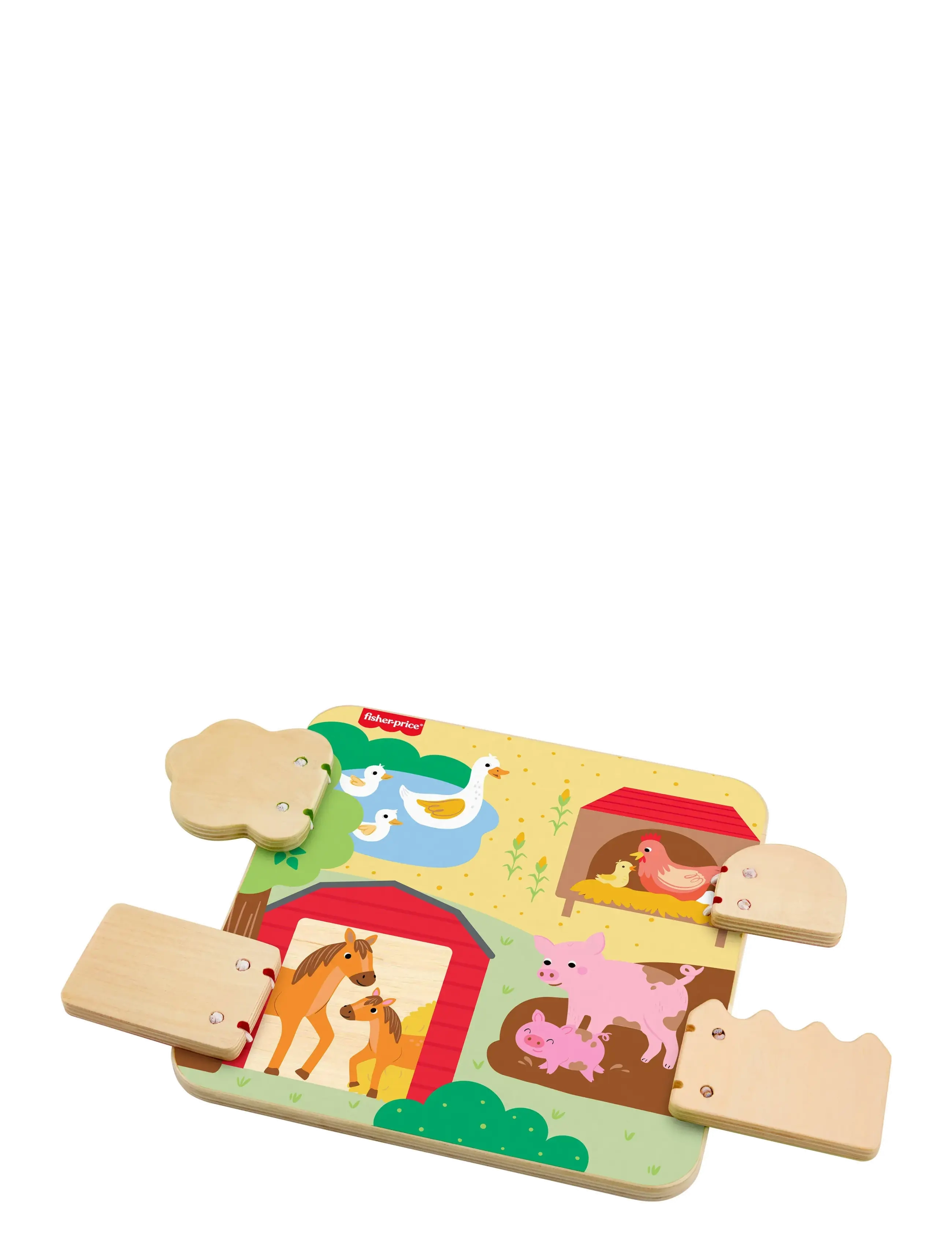 Fisher-Price - Wooden Farm Animal Board Busy Activity Toy for Baby & Toddler, 1 Wood Piece - animaux - multi color - 5