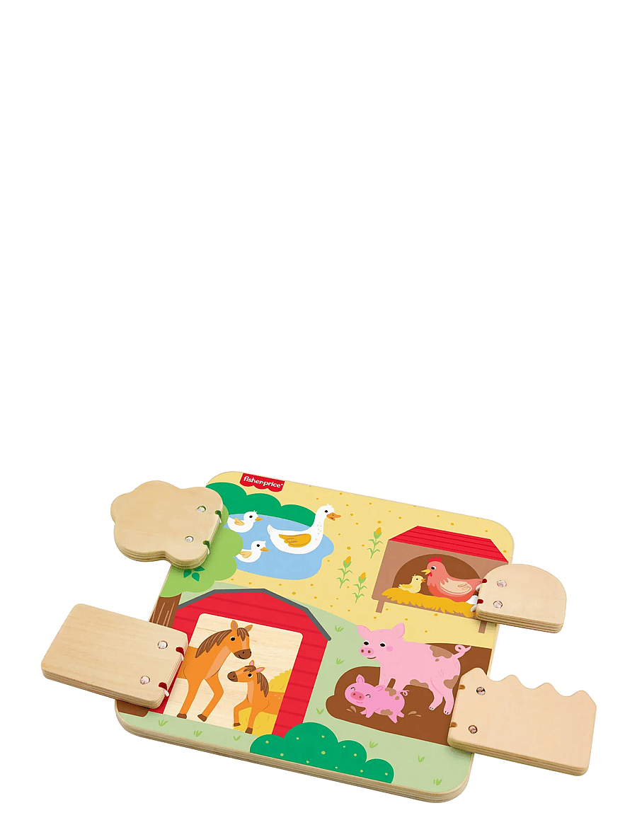 Fisher-Price - Wooden Farm Animal Board Busy Activity Toy for Baby & Toddler, 1 Wood Piece - tiere - multi color - 5