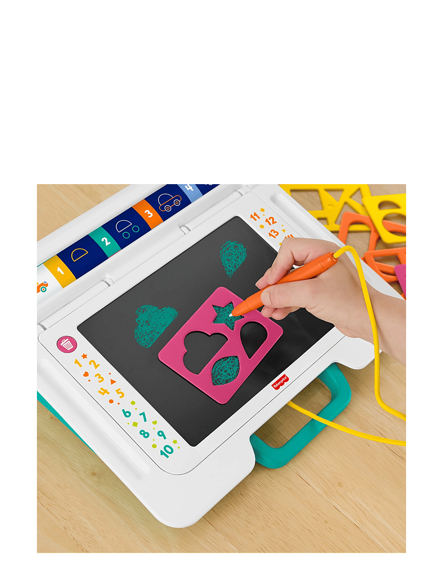 Fisher-Price - Learn & Doodle Desk, Mess-Free Writing & Drawing Tablet with LCD Screen for Kids - zeichenbretter - multi color - 3