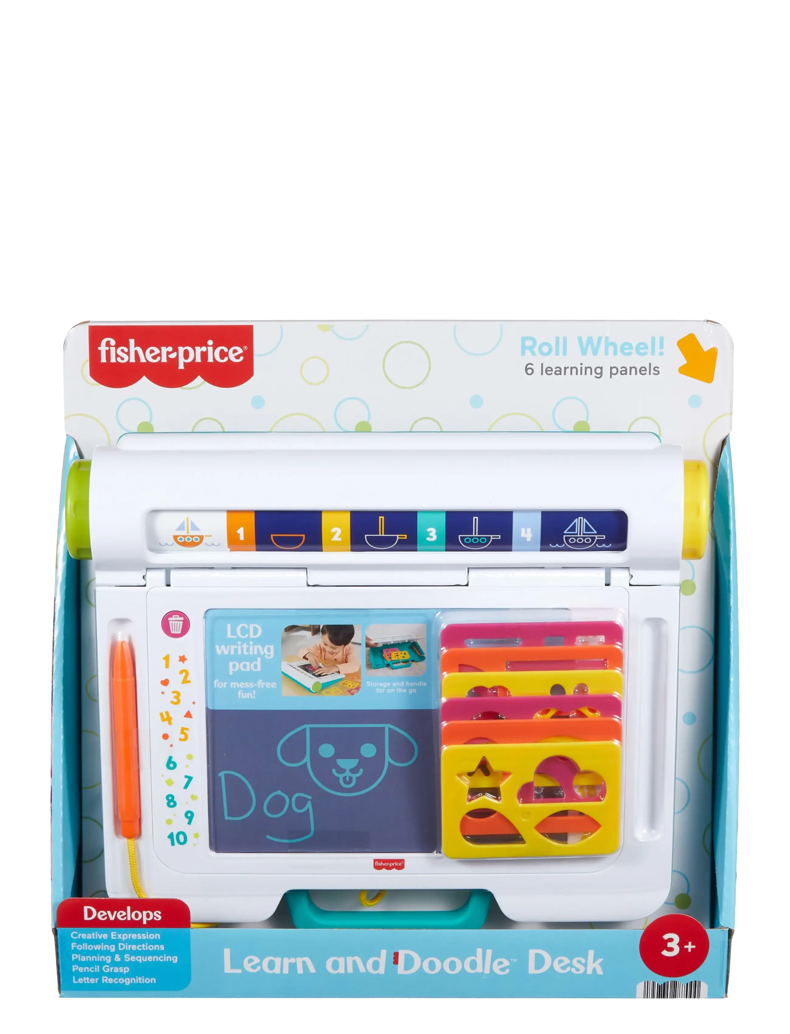 Fisher-Price - Learn & Doodle Desk, Mess-Free Writing & Drawing Tablet with LCD Screen for Kids - drawing - multi color - 5