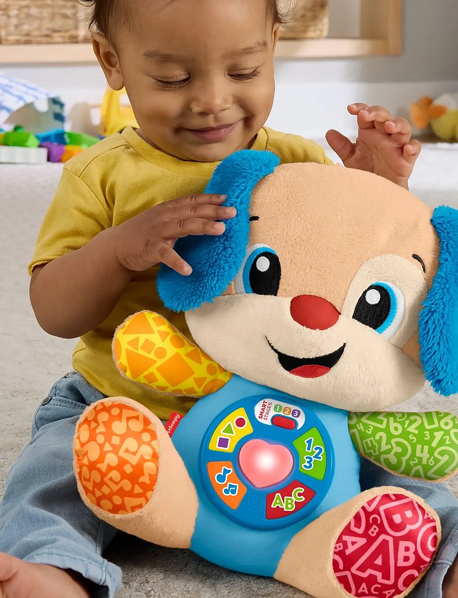 Fisher-Price - Laugh & Learn Smart Stages Puppy Plush Baby Musical Learning Toy, Multilanguage Version - jouets interactifs - multi color - 0