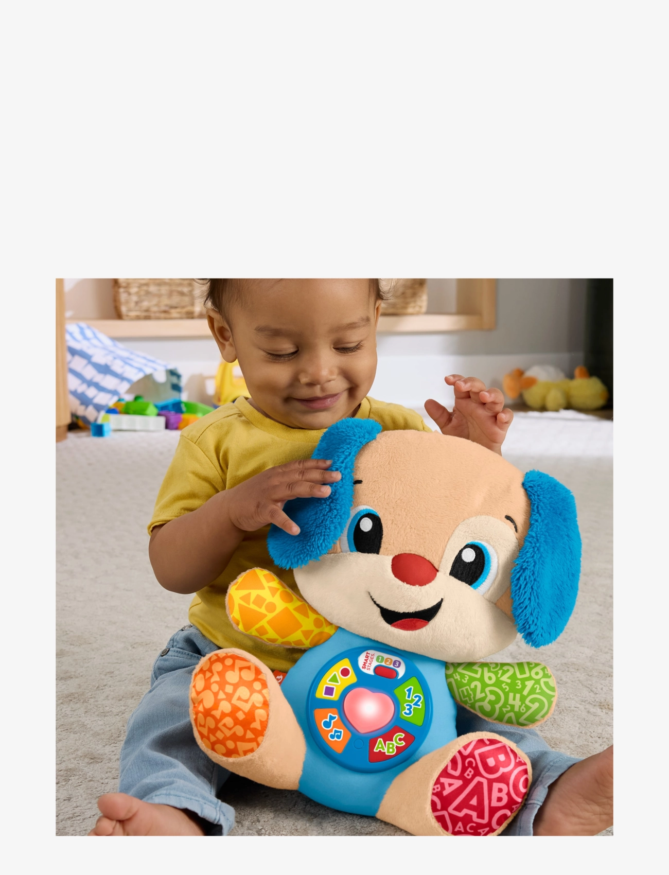 Fisher-Price - Laugh & Learn Smart Stages Puppy Plush Baby Musical Learning Toy, Multilanguage Version - jouets interactifs - multi color - 3