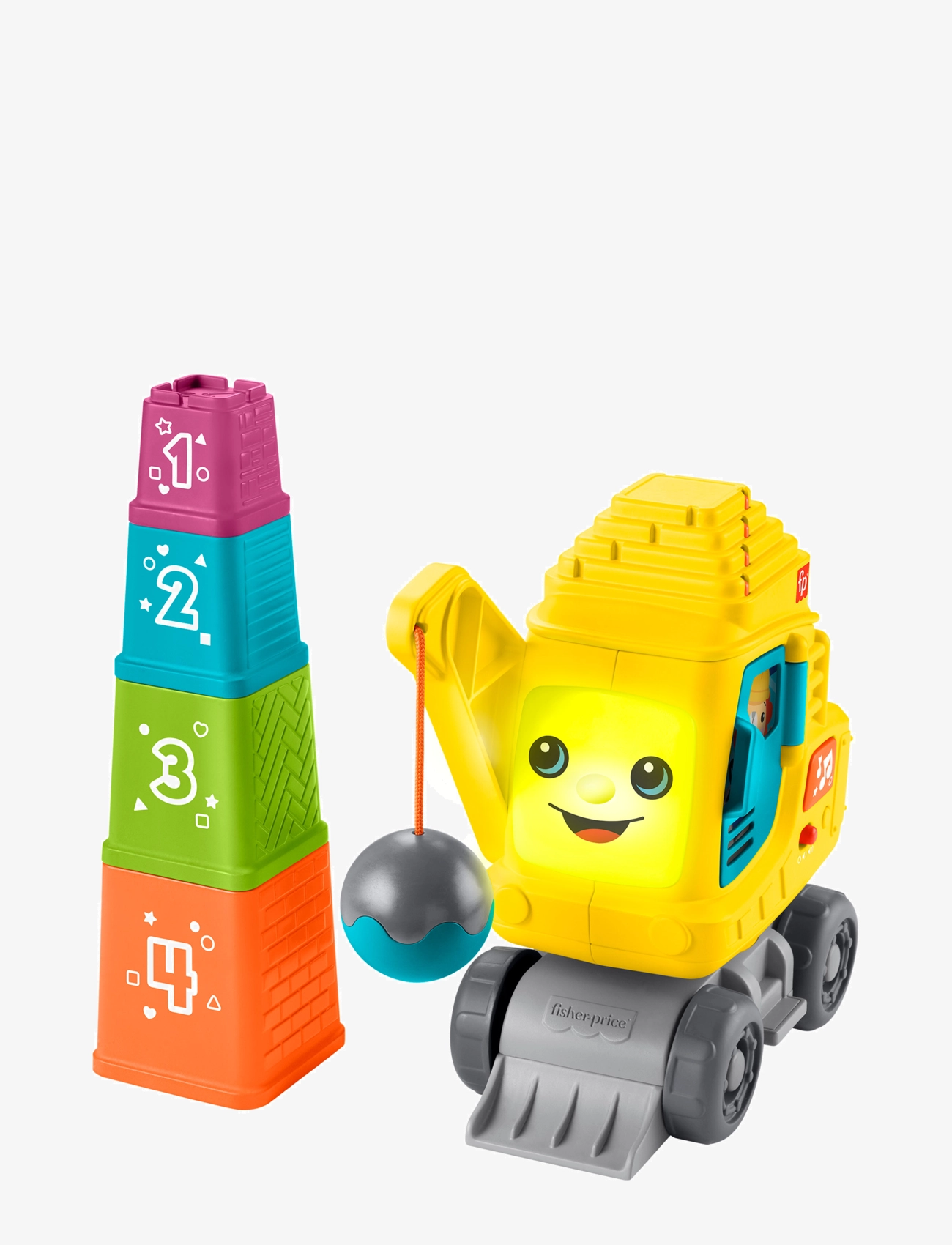 FISHER-Preis Count & Stack Crane With Blocks, Lights & Sounds, Multilanguage Version Patterned - One Size - Kinder