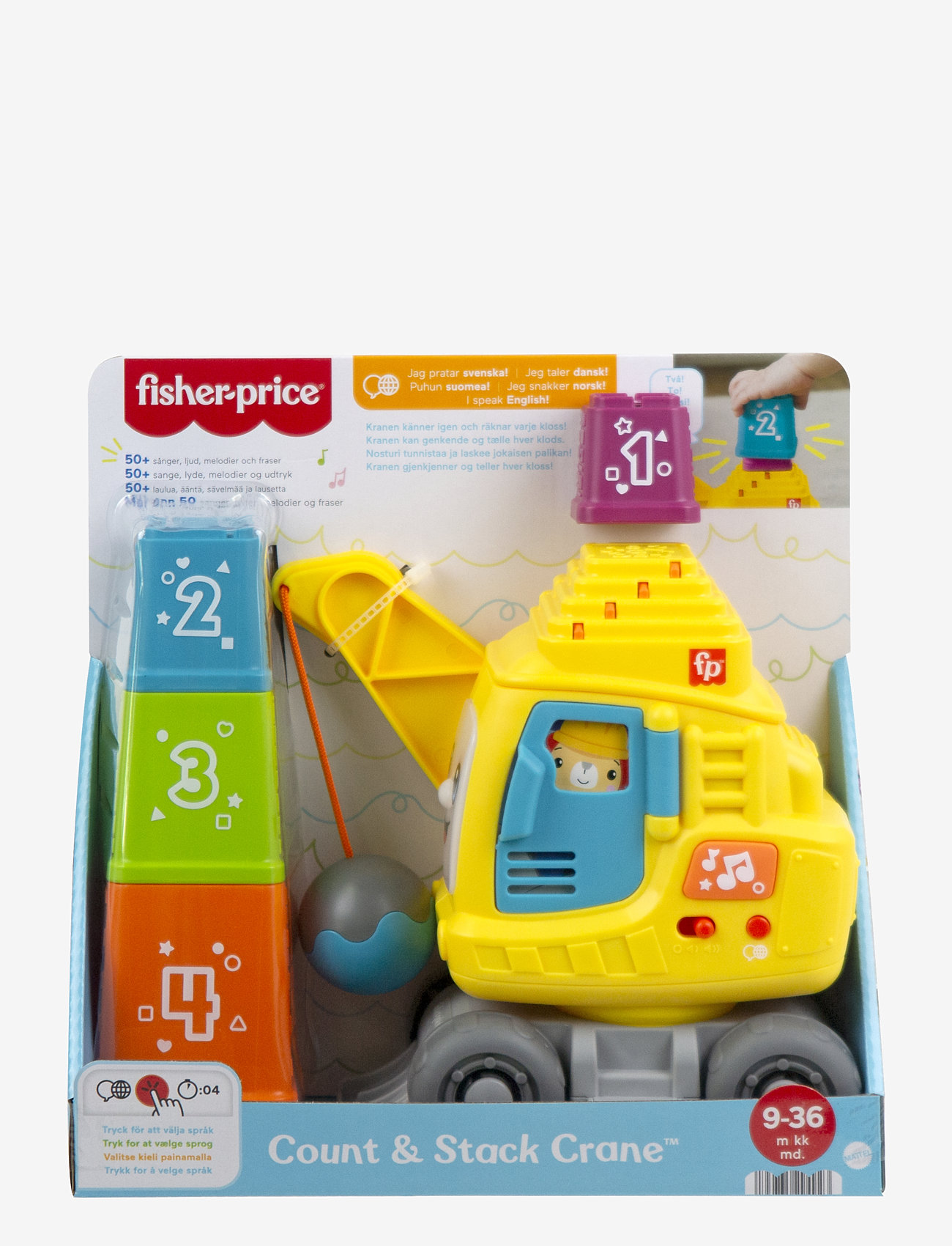 Fisher-Price - Count & Stack Crane with Blocks, Lights & Sounds, Multilanguage Version - lernspielzeug - multi color - 2