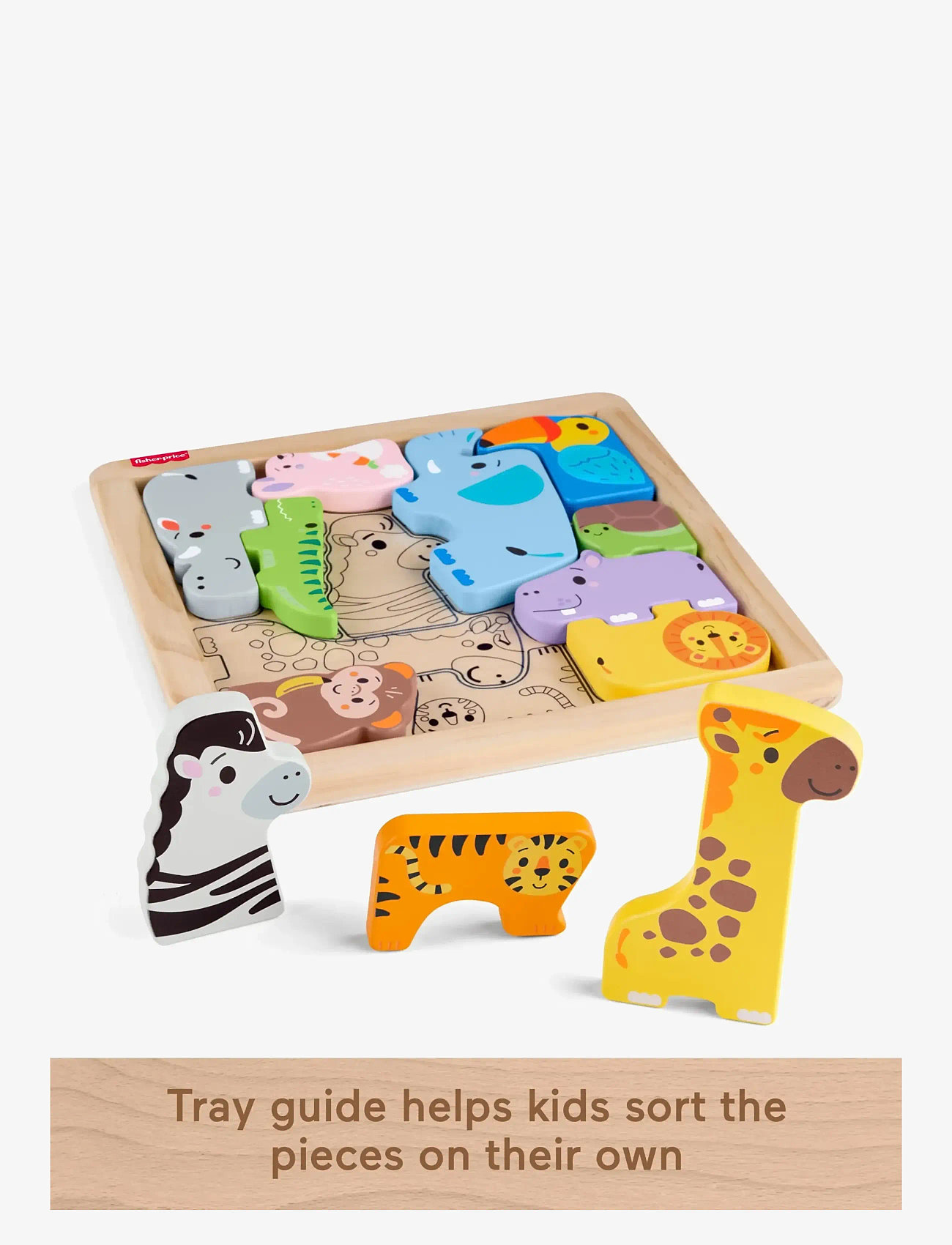 Fisher-Price - WOODEN ANIMAL PUZZLE - träpussel - multi color - 2
