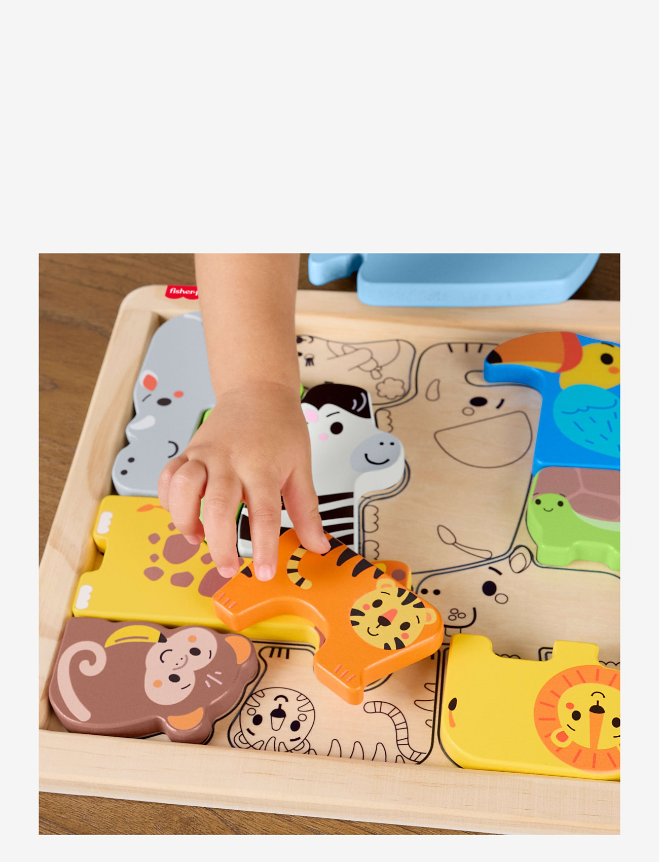 Fisher-Price - WOODEN ANIMAL PUZZLE - träpussel - multi color - 3