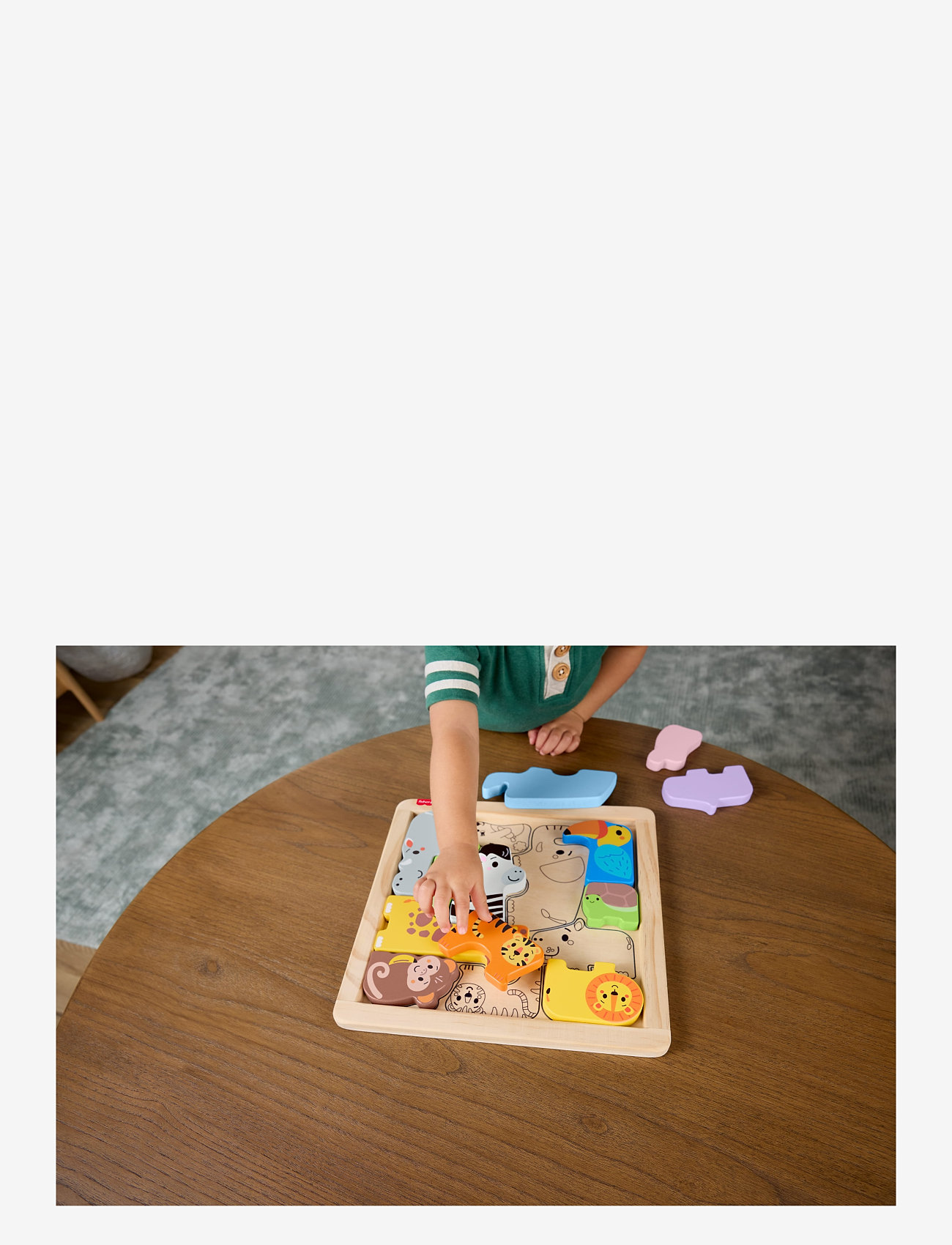 Fisher-Price - WOODEN ANIMAL PUZZLE - träpussel - multi color - 4