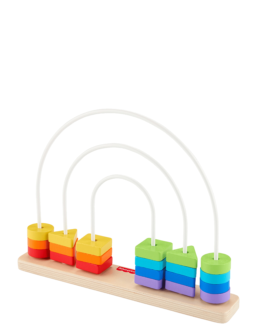 Fisher-Price - Wooden Rainbow Bead Bar Maze, Baby & Toddler Developmental Toy, 1 Wood Piece - lägsta priserna - multi color - 1