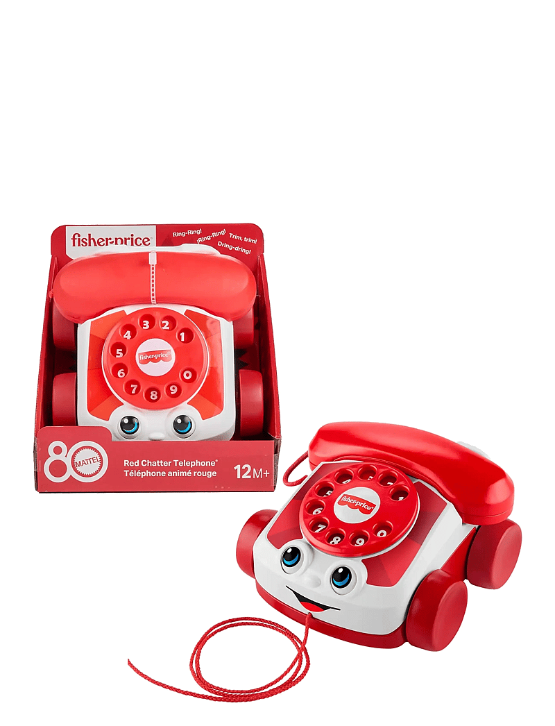 Fisher-Price - Red Chatter Telephone Baby & Toddler Pull Toy, Mattel 80th Anniversary Edition - tõmmatavad mänguasjad - multi color - 1