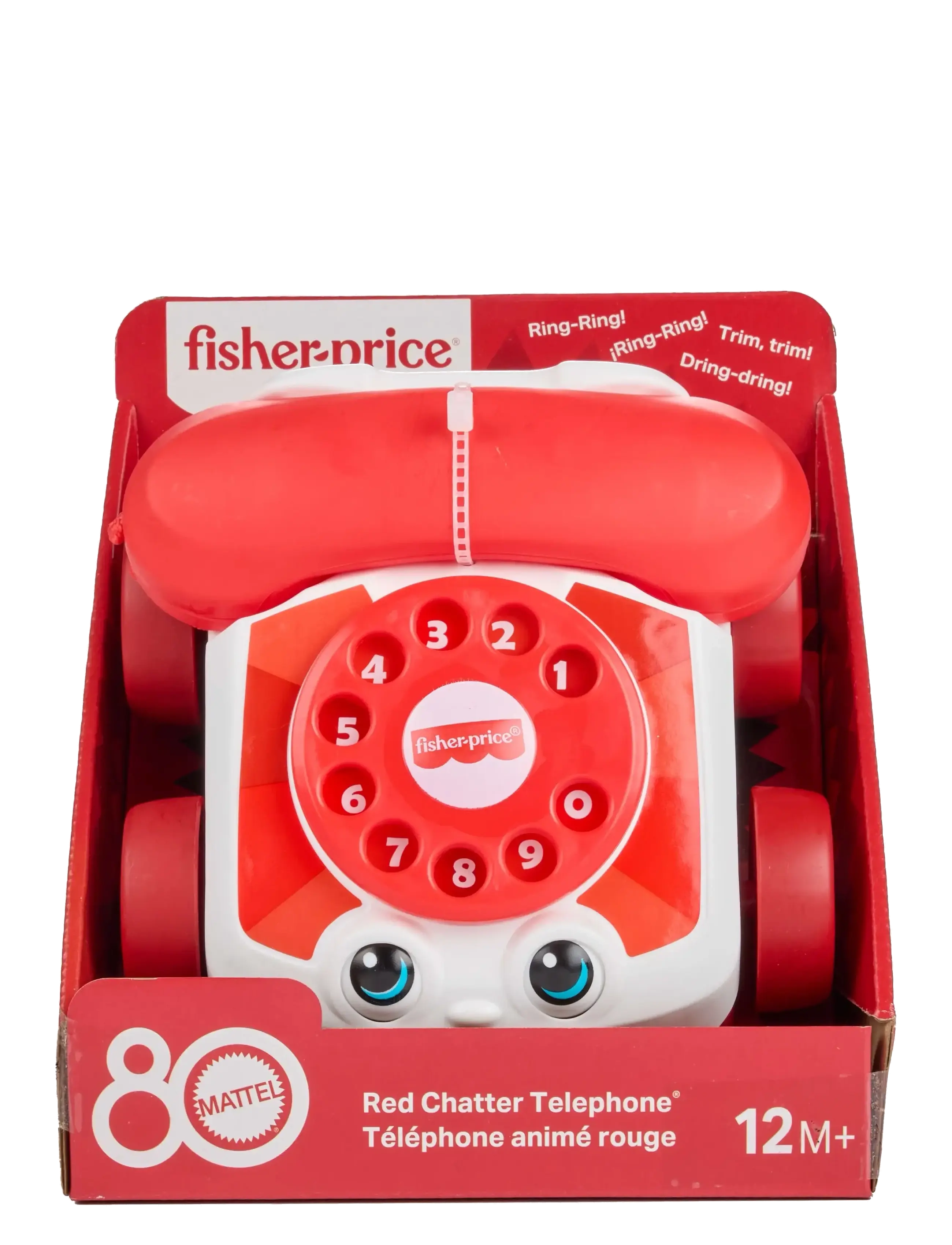Fisher-Price - Red Chatter Telephone Baby & Toddler Pull Toy, Mattel 80th Anniversary Edition - die niedrigsten preise - multi color - 3