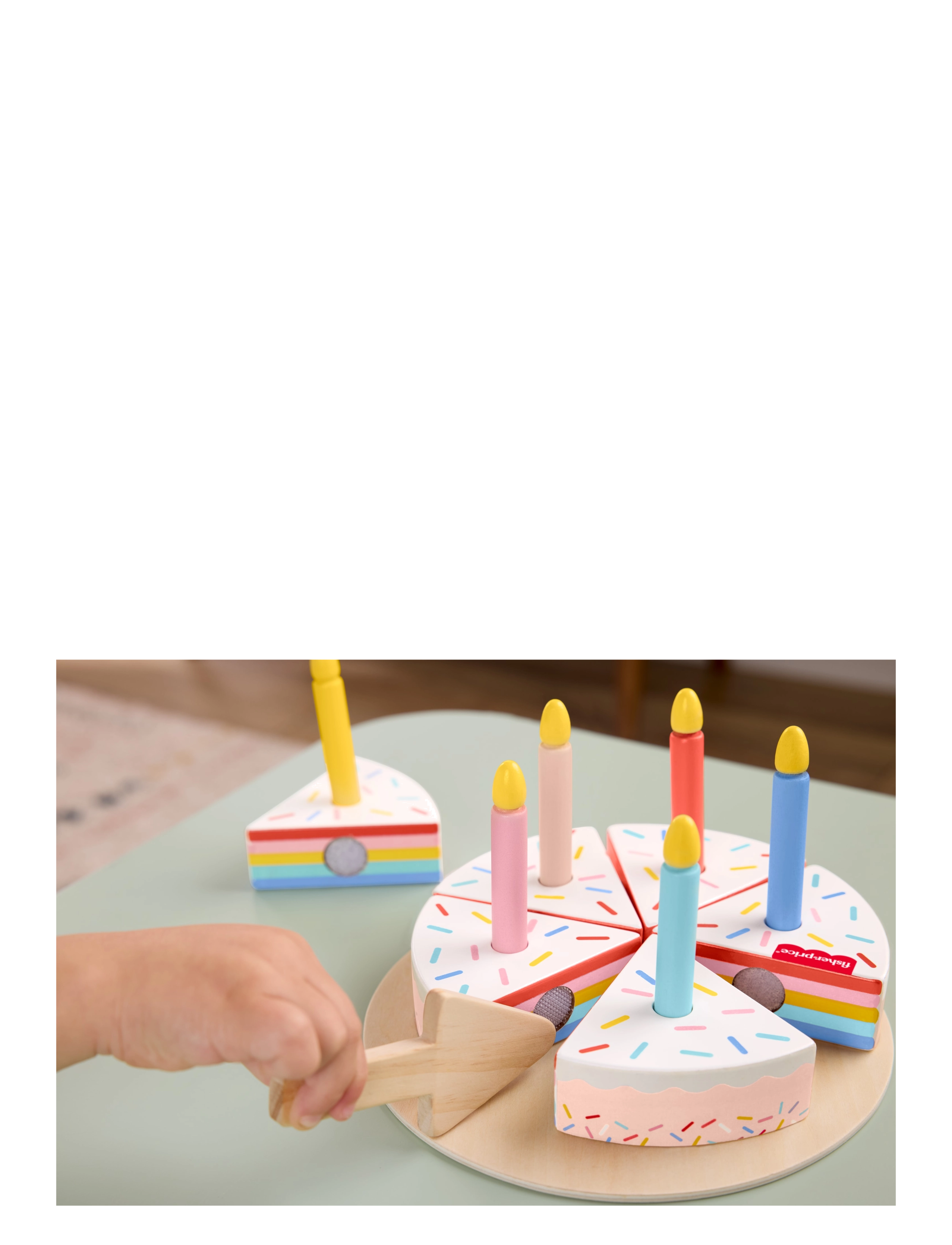 Fisher-Price - Wooden Cake, Pretend Food Decorating Set for Preschool Kids, 14 Wood Pieces - partybedarf - multi color - 1