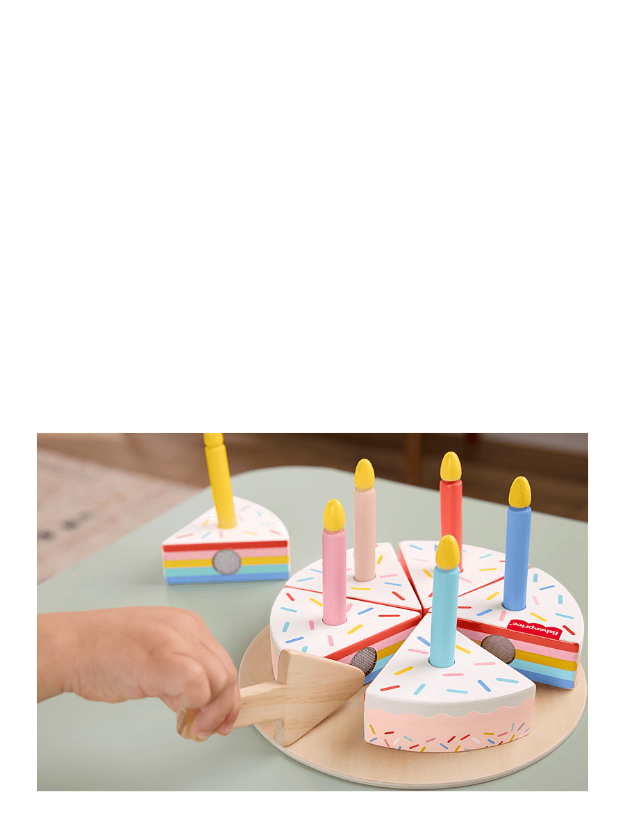 Fisher-Price - Wooden Cake, Pretend Food Decorating Set for Preschool Kids, 14 Wood Pieces - partybedarf - multi color - 1