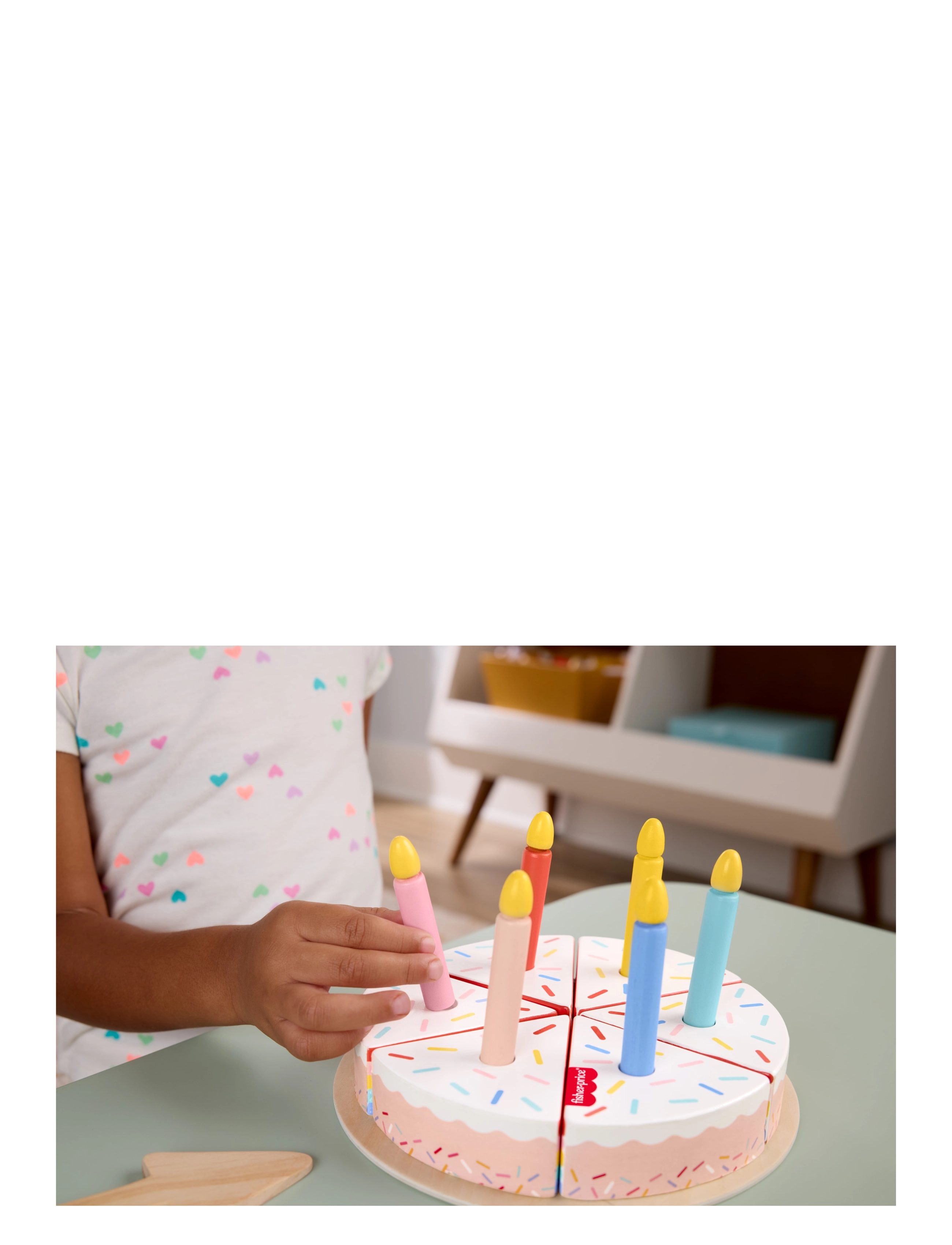 Fisher-Price - Wooden Cake, Pretend Food Decorating Set for Preschool Kids, 14 Wood Pieces - partybedarf - multi color - 2