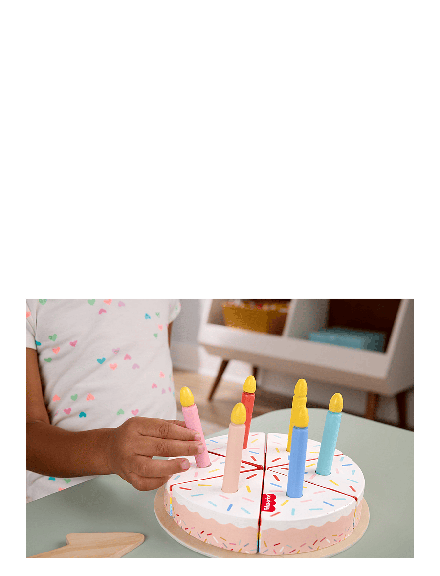 Fisher-Price - Wooden Cake, Pretend Food Decorating Set for Preschool Kids, 14 Wood Pieces - partybedarf - multi color - 2