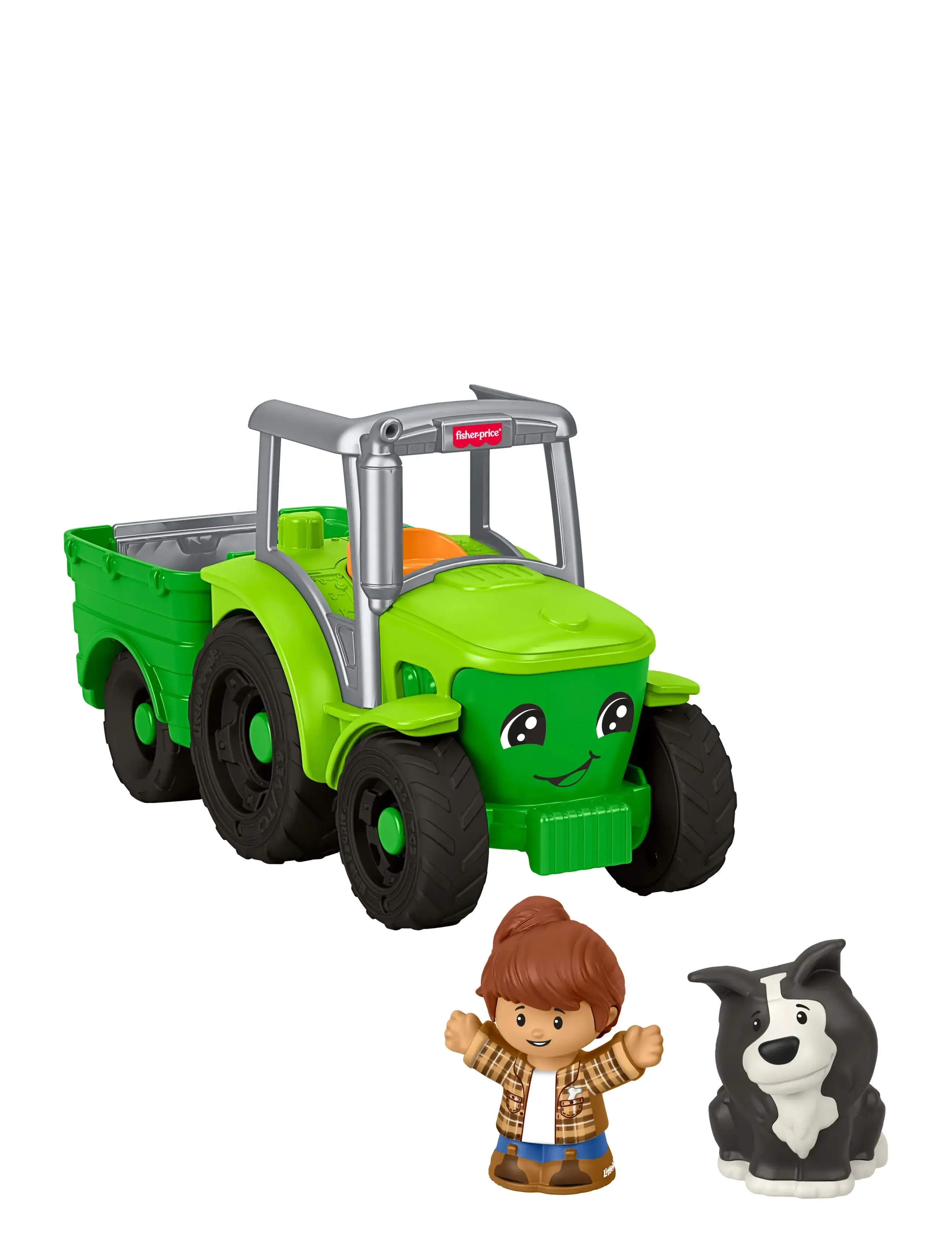 Fisher-Price Little People Push & Play Tractor, Musical Toy Farm Vehicle 2 Figures For Toddlers, One Size, Vehicles, Mehrfarbig/gemustert - Tractors,