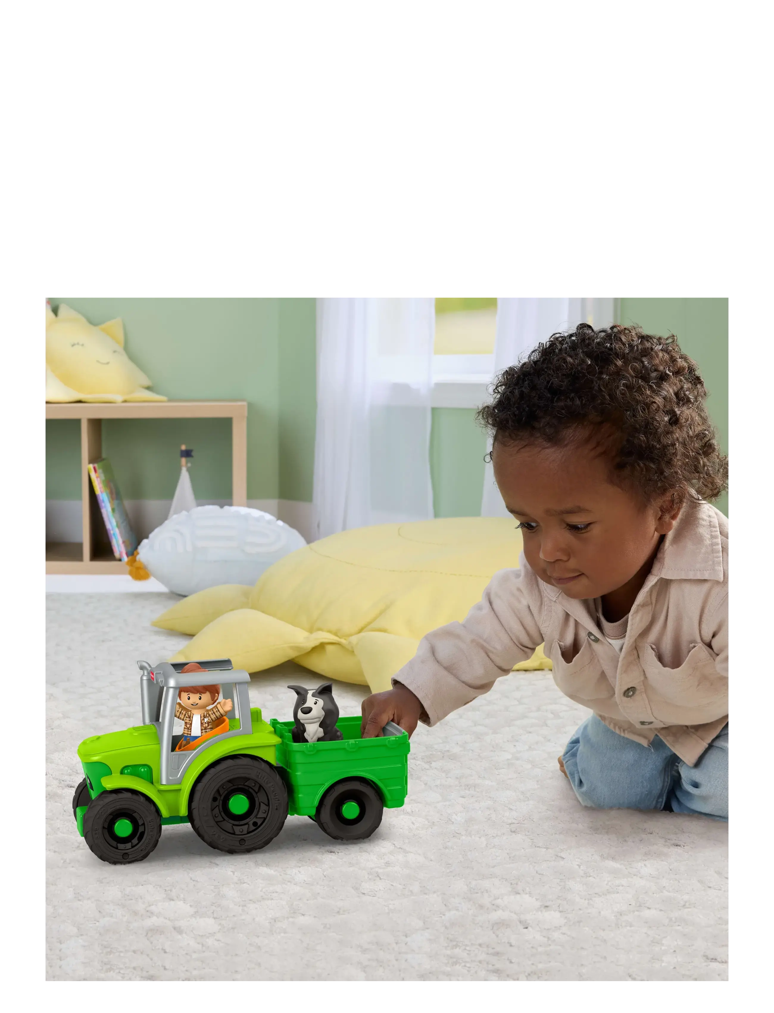 Fisher-Price - Little People Push & Play Tractor, Musical Toy Farm Vehicle & 2 Figures for Toddlers - traktorer - multi color - 4