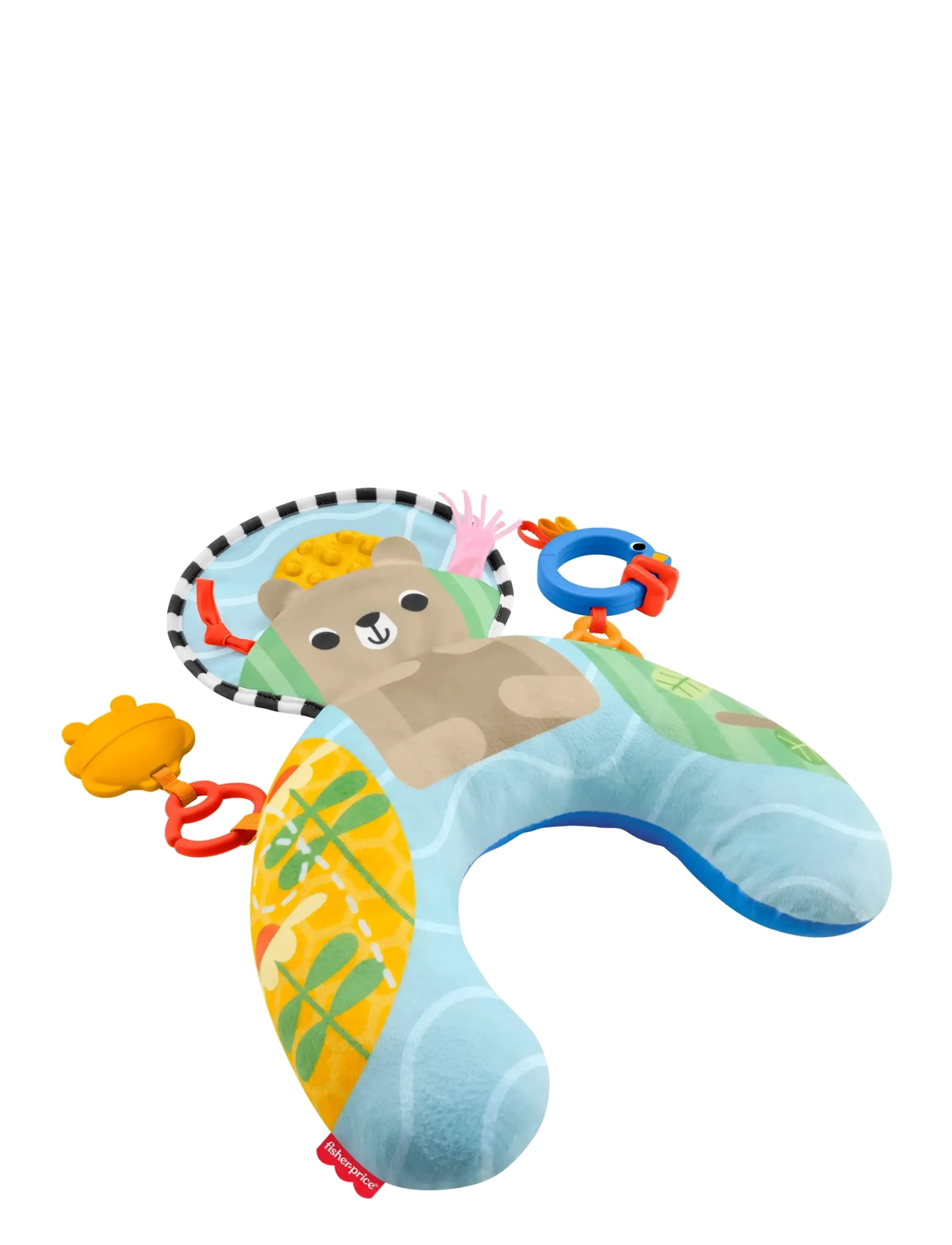 Fisher-Price Sensory Adventures Tummy Wedge Newborn Support With Teether & Rattle Baby Legetøj, One Size, Blue, Furniture > Motor Skills Furniture, Bø