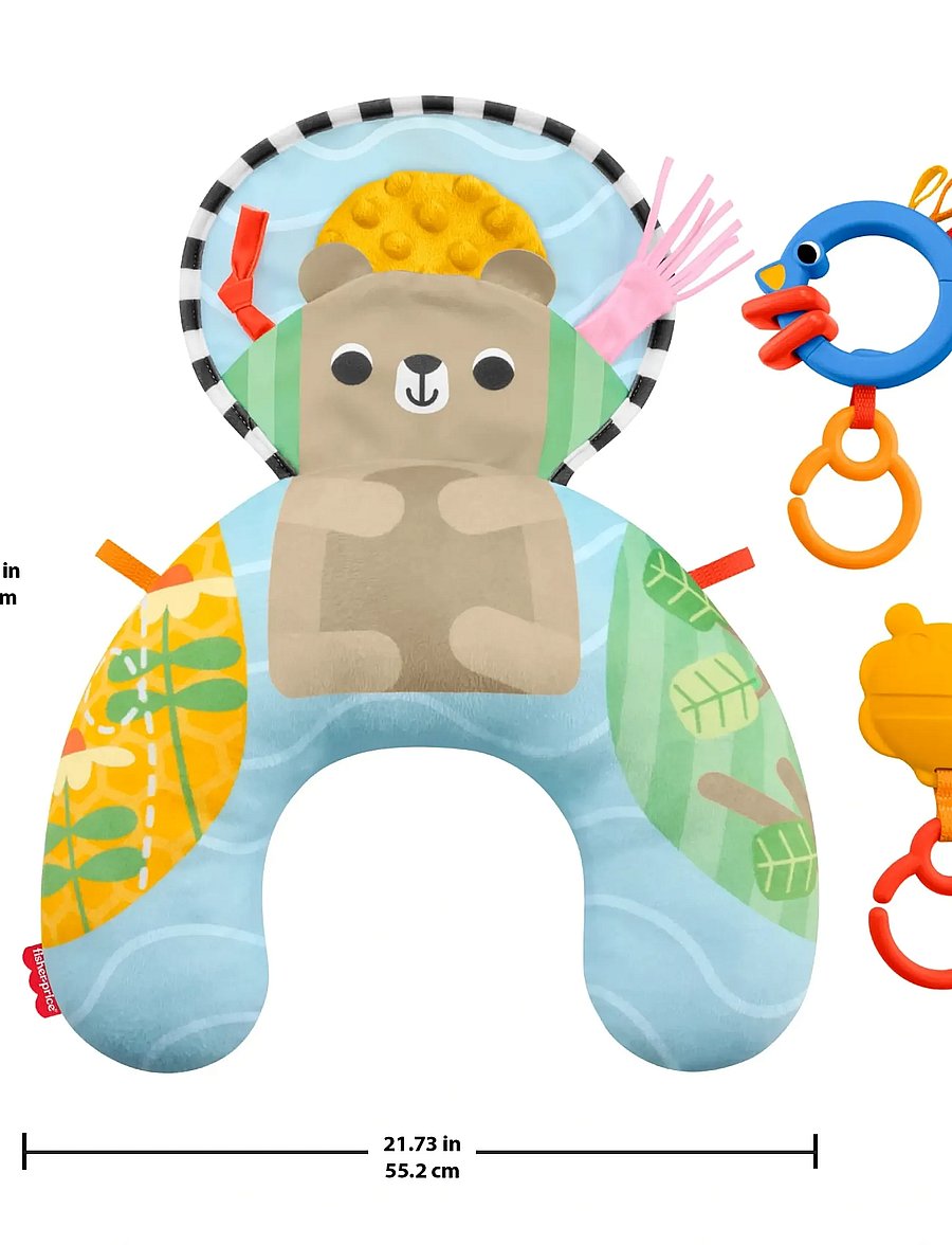 Fisher-Price - Sensory Adventures Tummy Wedge Newborn Support with Teether & Rattle Baby Toys - spielbögen & spielmatten - multicolor - 0