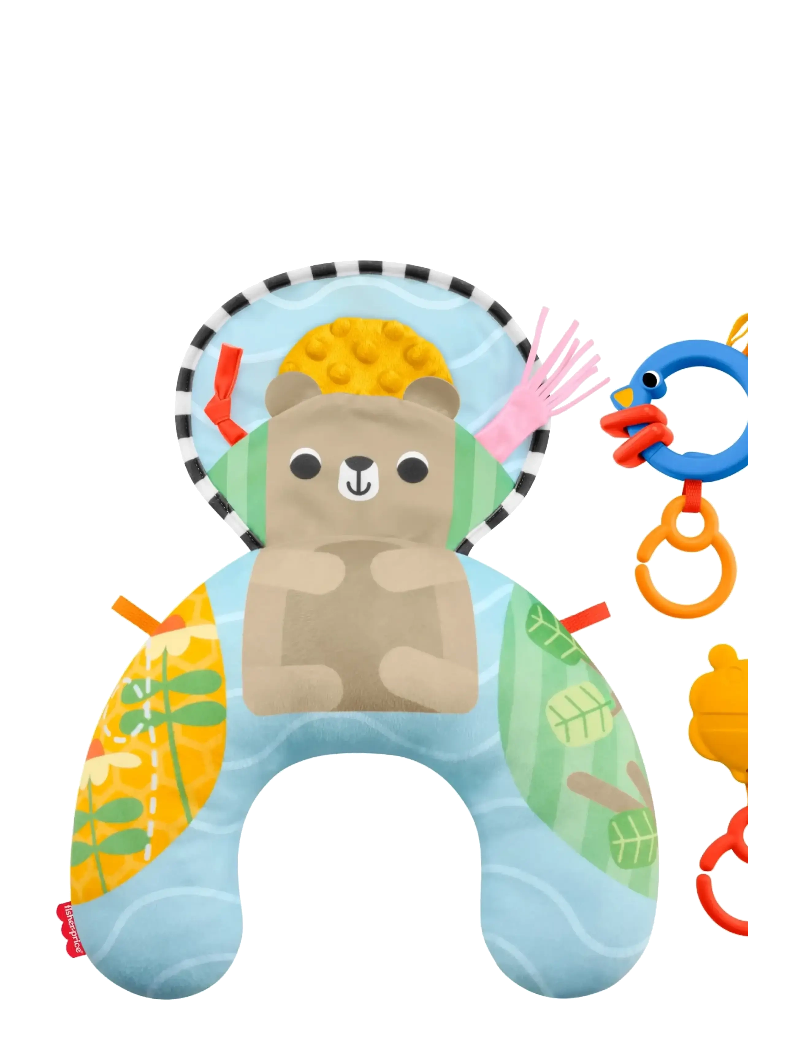 Fisher-Price - Sensory Adventures Tummy Wedge Newborn Support with Teether & Rattle Baby Toys - activity gyms & play mats - multicolor - 2