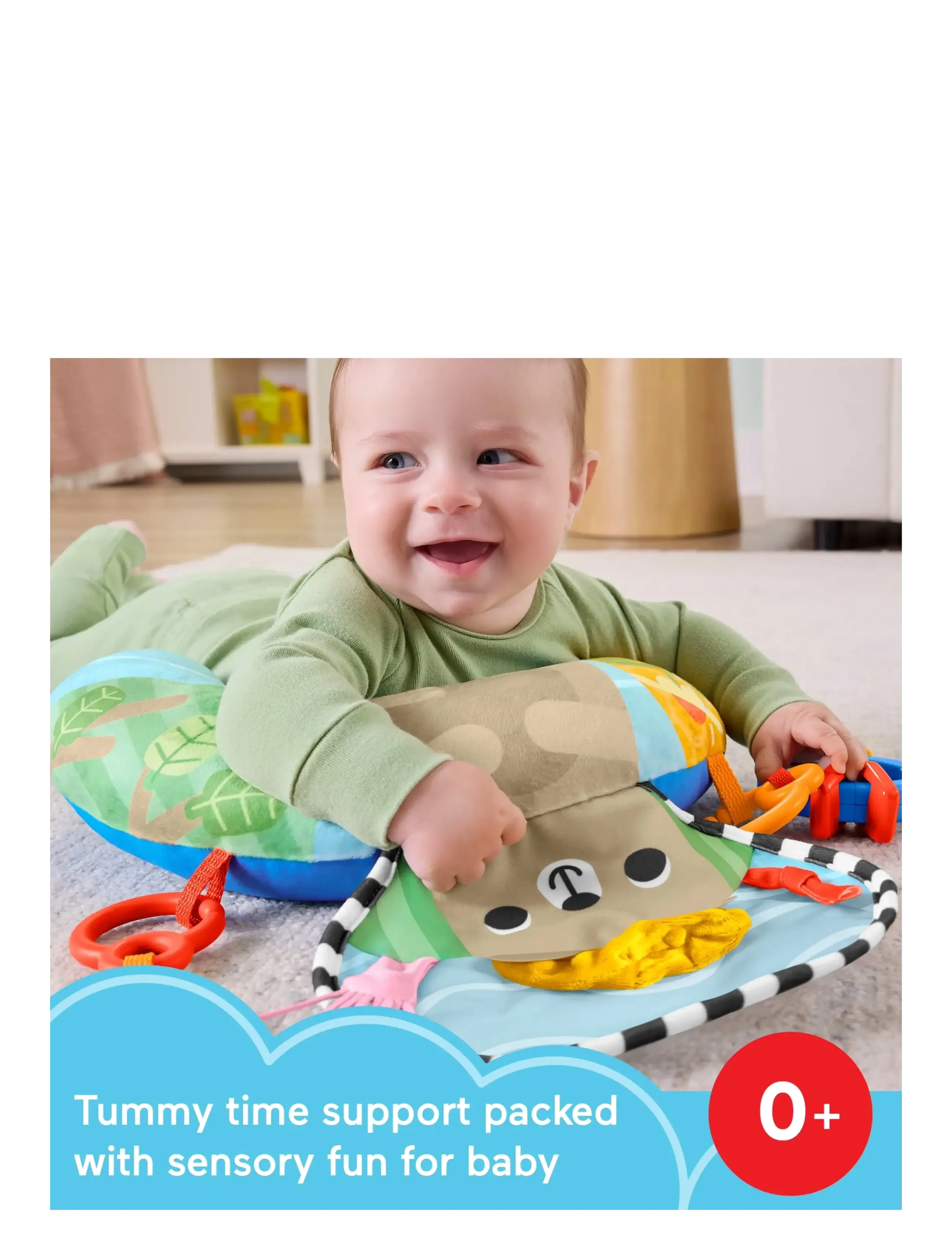 Fisher-Price - Sensory Adventures Tummy Wedge Newborn Support with Teether & Rattle Baby Toys - activity gyms & play mats - multicolor - 3