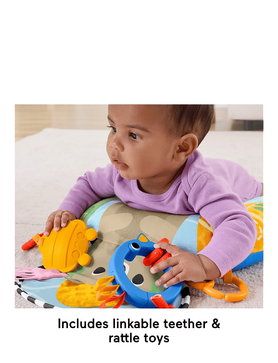 Fisher-Price - Sensory Adventures Tummy Wedge Newborn Support with Teether & Rattle Baby Toys - spielbögen & spielmatten - multicolor - 5
