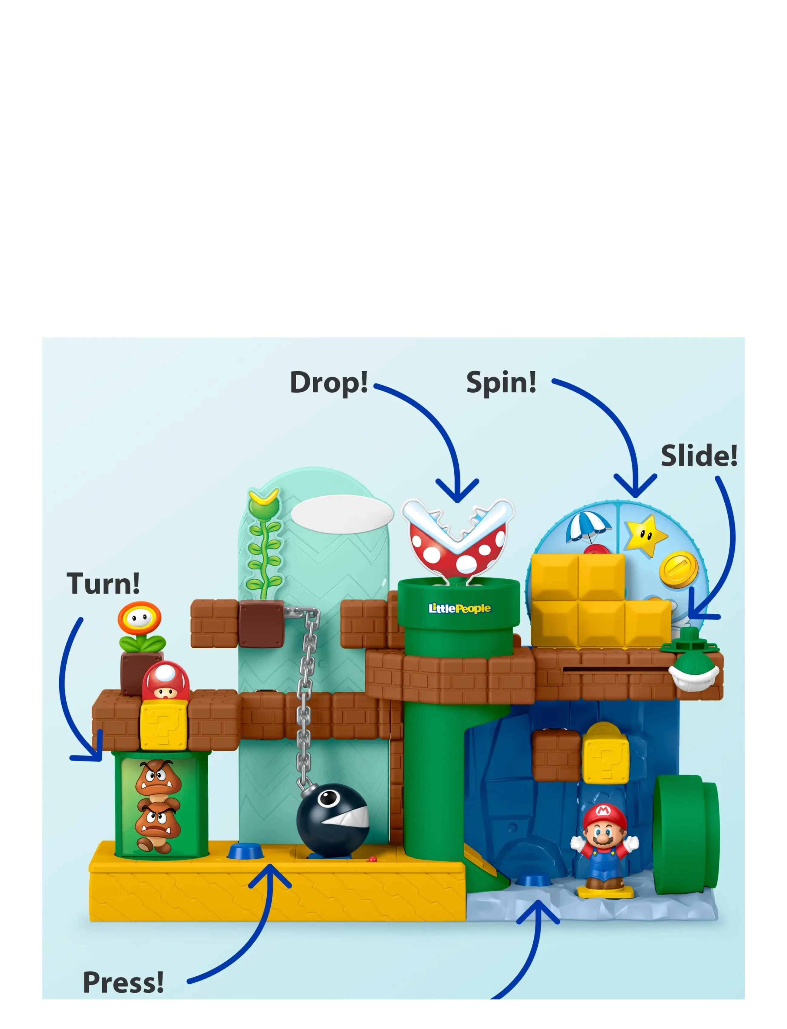 Fisher-Price - Fisher-Price Little People My Mario Mario's Adventure Playset - legesæt - multicolor - 3