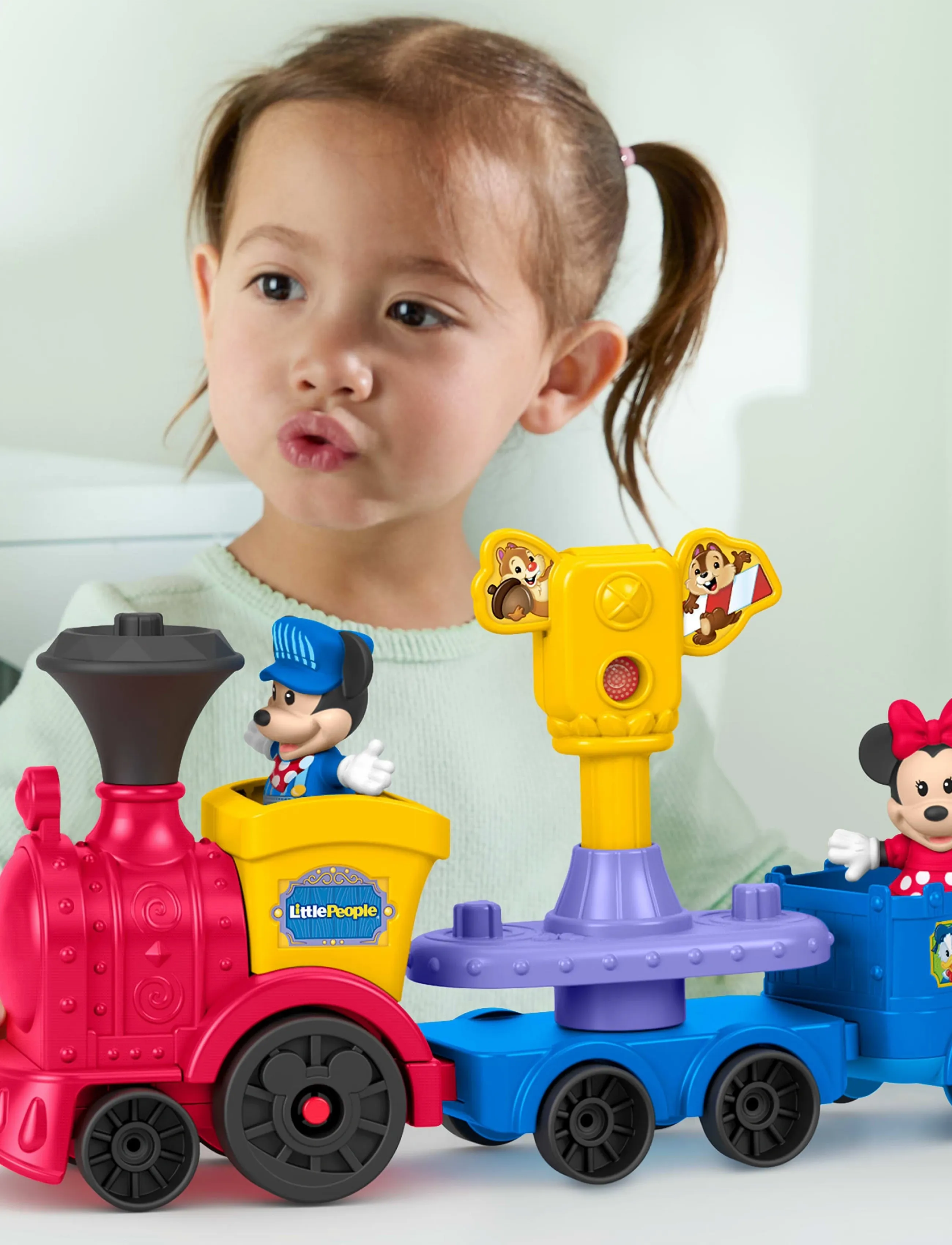 Fisher-Price Disney Jr Mickey & Minnie Musical Train By Little People, One Size, Toy Vehicles, Rot - Trains, Kinder