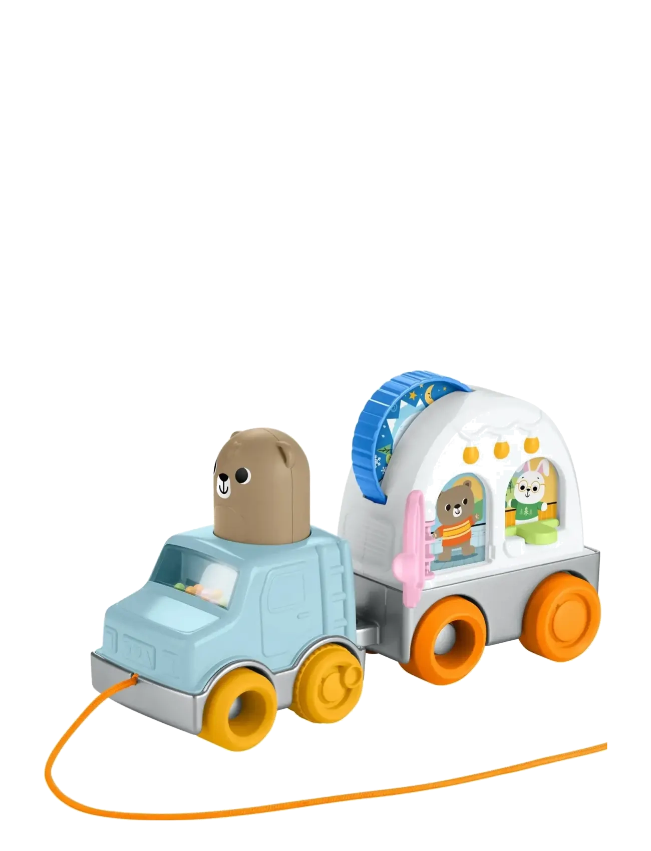 Fisher-Price Friendship Forest Pull-Along Camper Vehicle Baby & Toddler Activity Toy, One Size, Blue, Baby Legetøj > Pull Along Legetøj, Børn