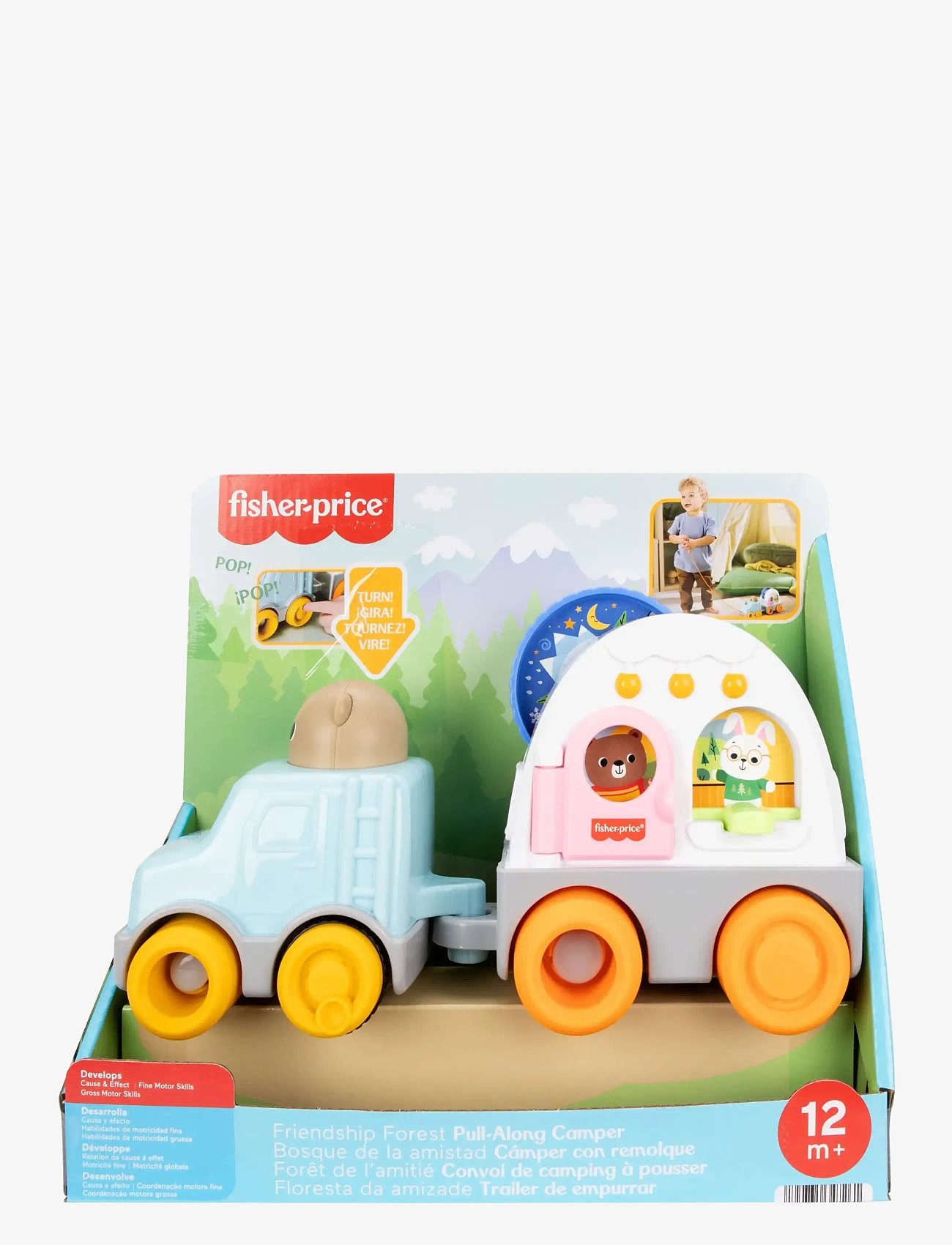 Fisher-Price - Friendship Forest Pull-Along Camper Vehicle Baby & Toddler Activity Toy - pull along toys - multicolor - 5