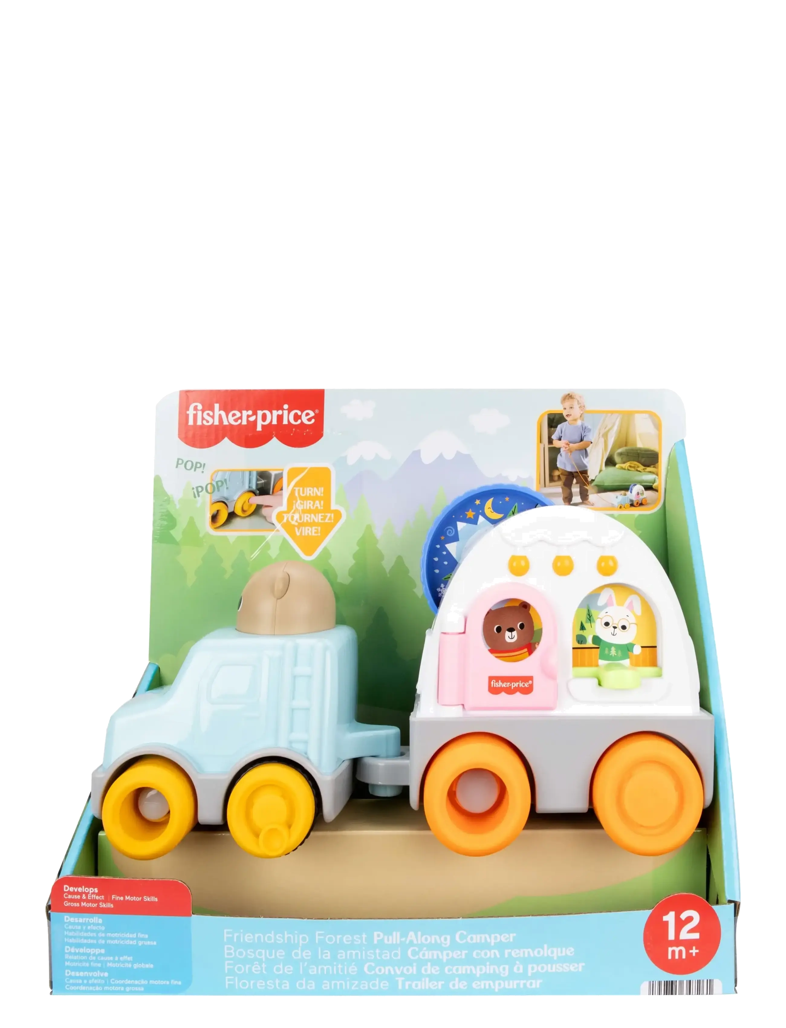 Fisher-Price - Friendship Forest Pull-Along Camper Vehicle Baby & Toddler Activity Toy - dragleksaker - multicolor - 5