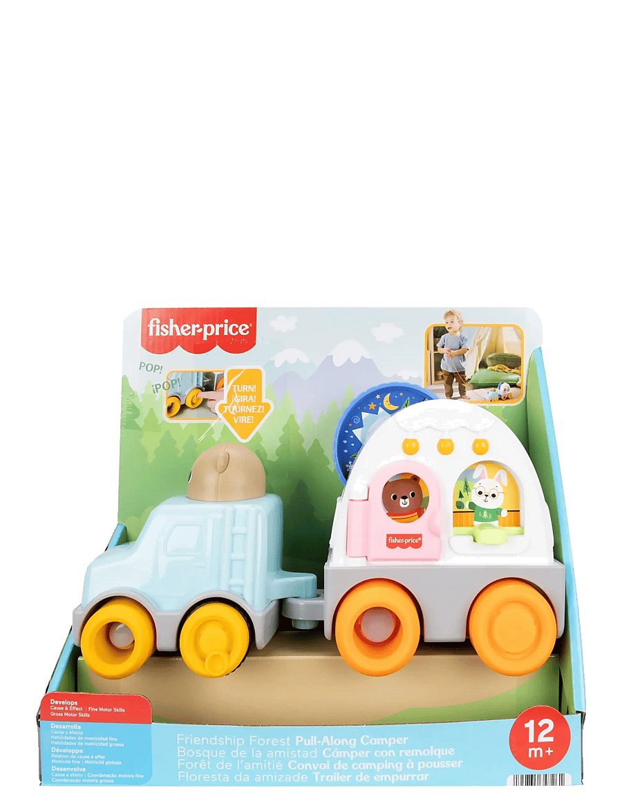 Fisher-Price - Friendship Forest Pull-Along Camper Vehicle Baby & Toddler Activity Toy - tõmmatavad mänguasjad - multicolor - 5