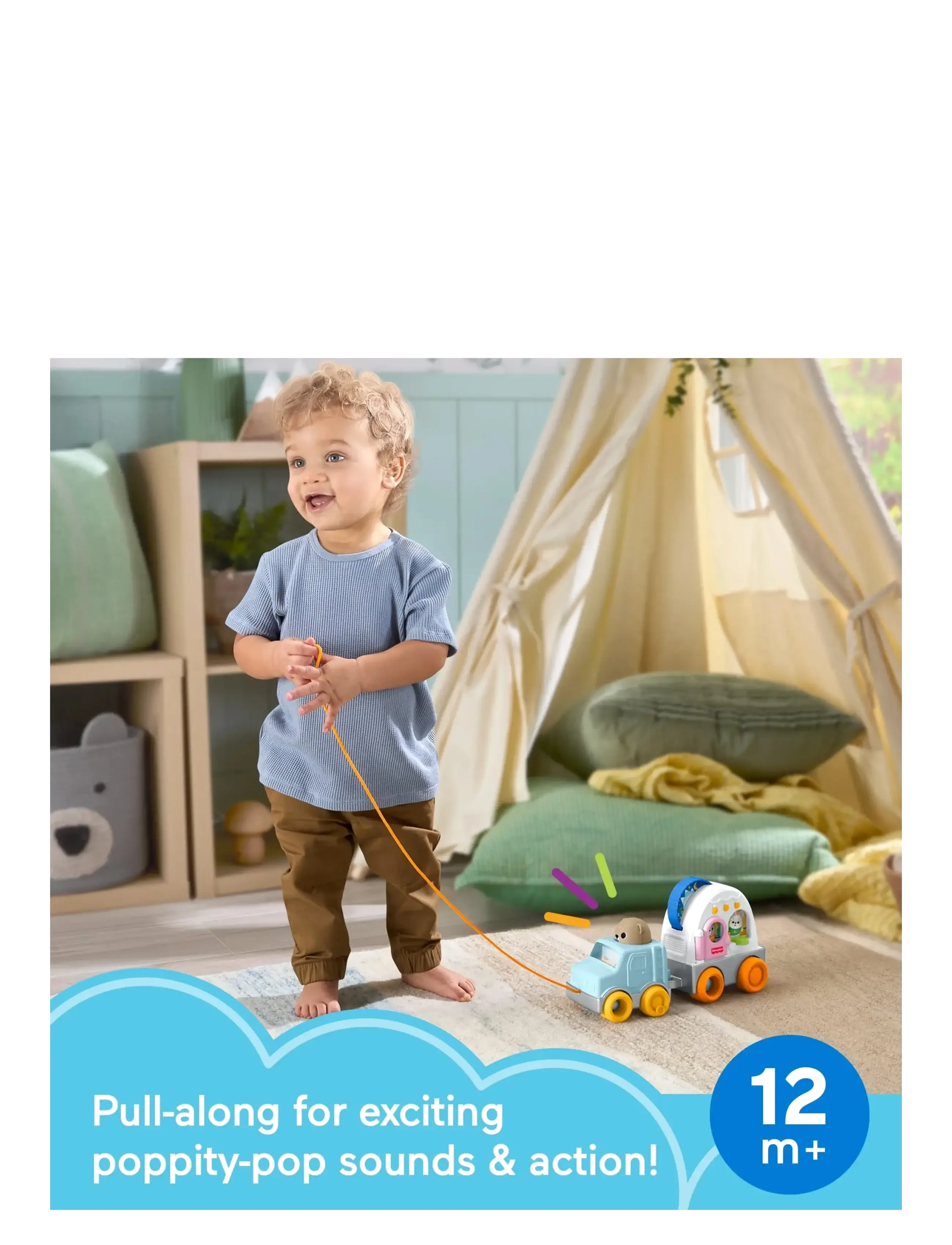 Fisher-Price - Friendship Forest Pull-Along Camper Vehicle Baby & Toddler Activity Toy - julegaver under 300kr - multicolor - 5